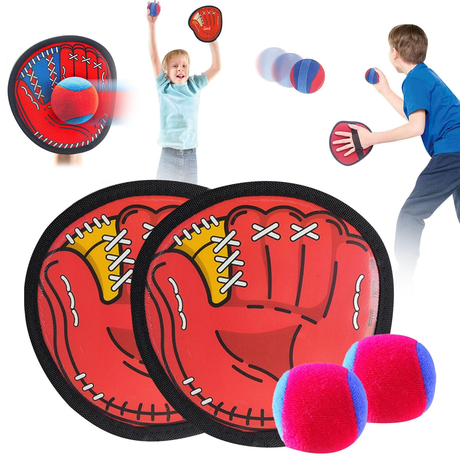 Toss and Catch Ball Game Set for Kids – Sticky Paddle Catch Toy, Outdoor Beach Toys, Yard Games for Garden, Pool, Summer, Sports Day & Family Games