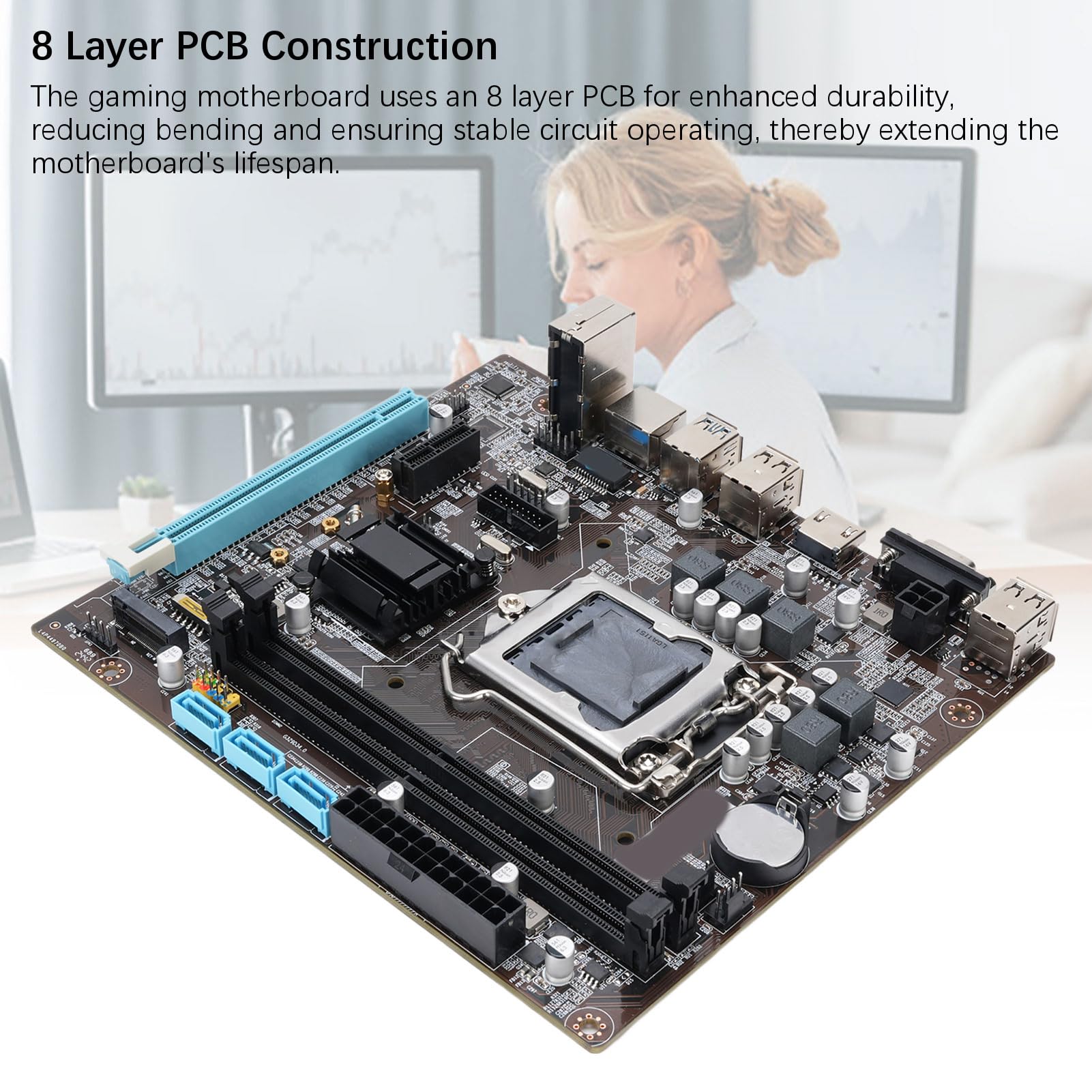 Elprico LGA 1151 Płyta Główna, H110 (6/7./8. generacji) Płyta Główna Gier, DDR4, NVME/NGFF M.2, SATA3.0 6 GB dla Core I7 8700 8700K, I5 8600K, 8600,8500,8400, I7 7700K, I7 7700, I5