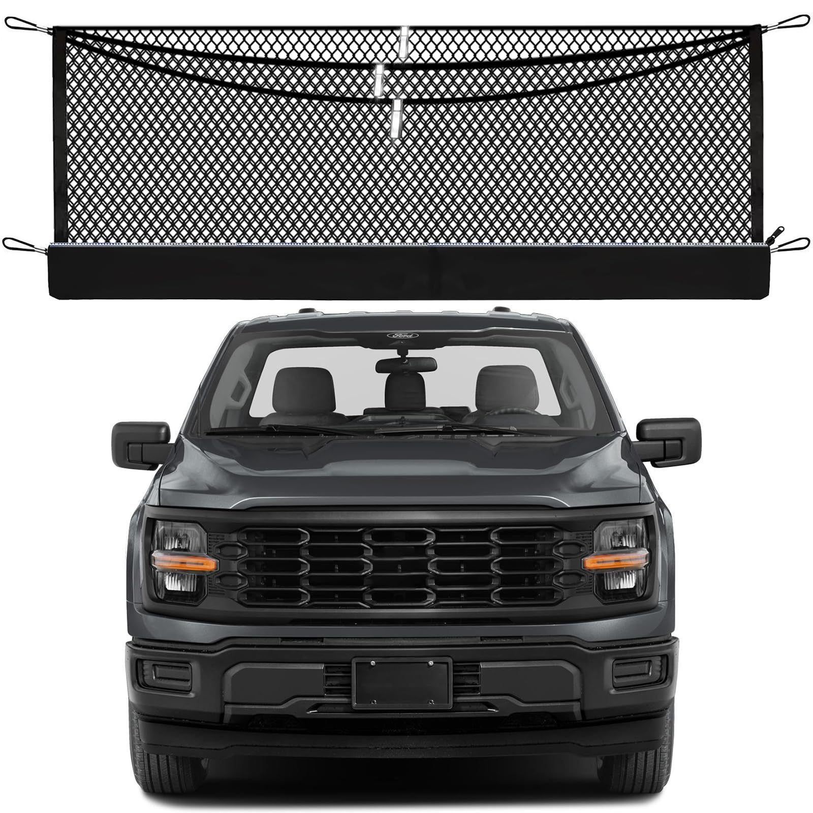 3-Layer Cargo Net for Ford F150/F-250/F-350/F-450 2015-2026, Zoned Storage
