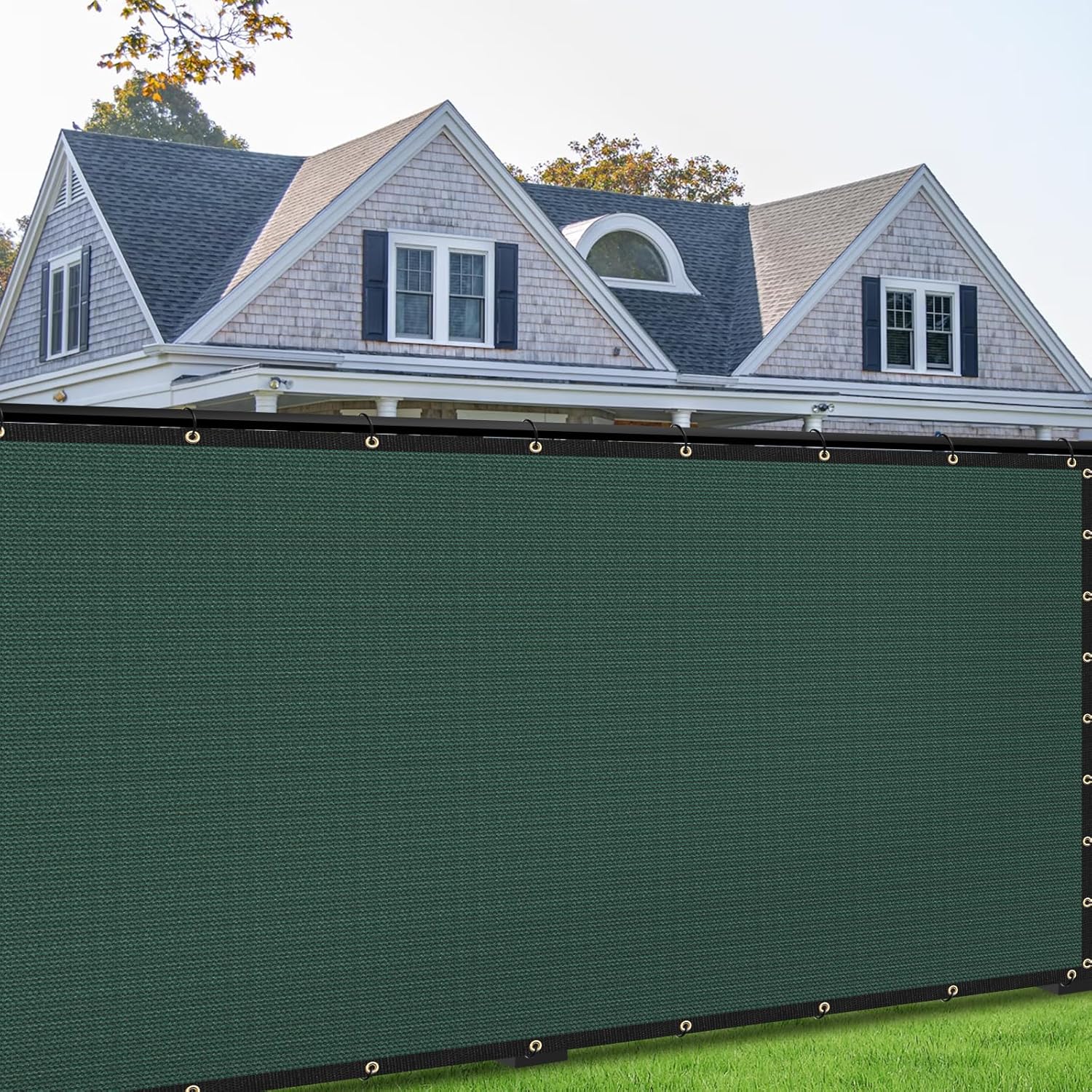8' x 50' Green Privacy Screen Fence Cover Heavy Duty Fencing Mesh with Zip Tie for Deck, Patio, Backyard, Outdoor Pool, Porch, Railing - We Can Make Custom Sizes