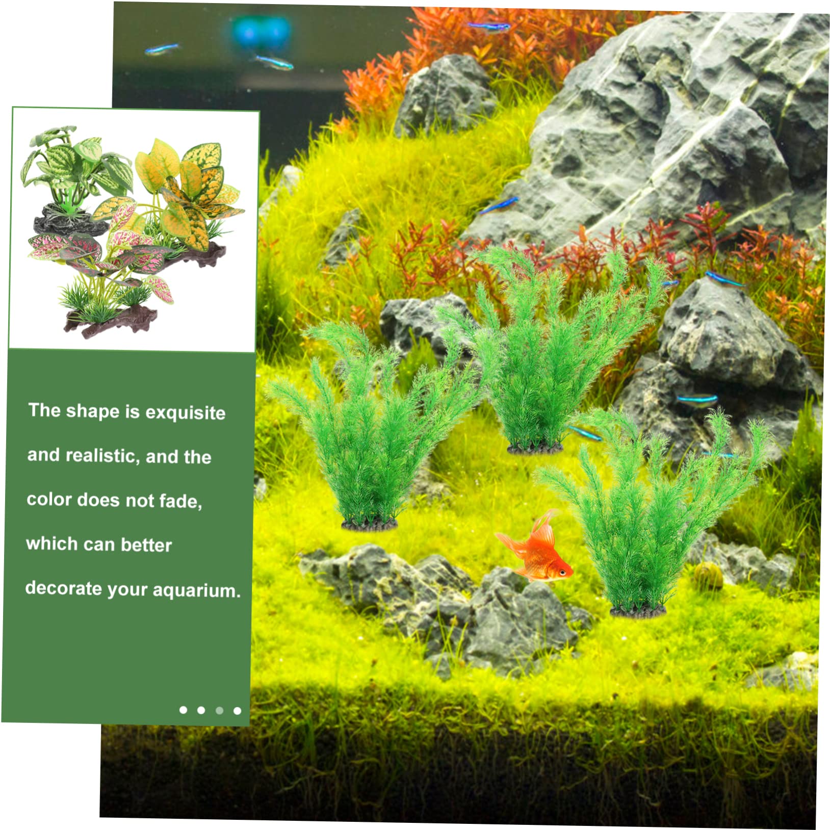 Alipis 3 Set Ornamenti Di Piante Acquatiche Simulate Falso Cisterna Decorazioni Per Acquari Finte Decorazioni in Acquatica Legni Per Piccolo Piante Artificiali Resina 3 Pezzi * 3