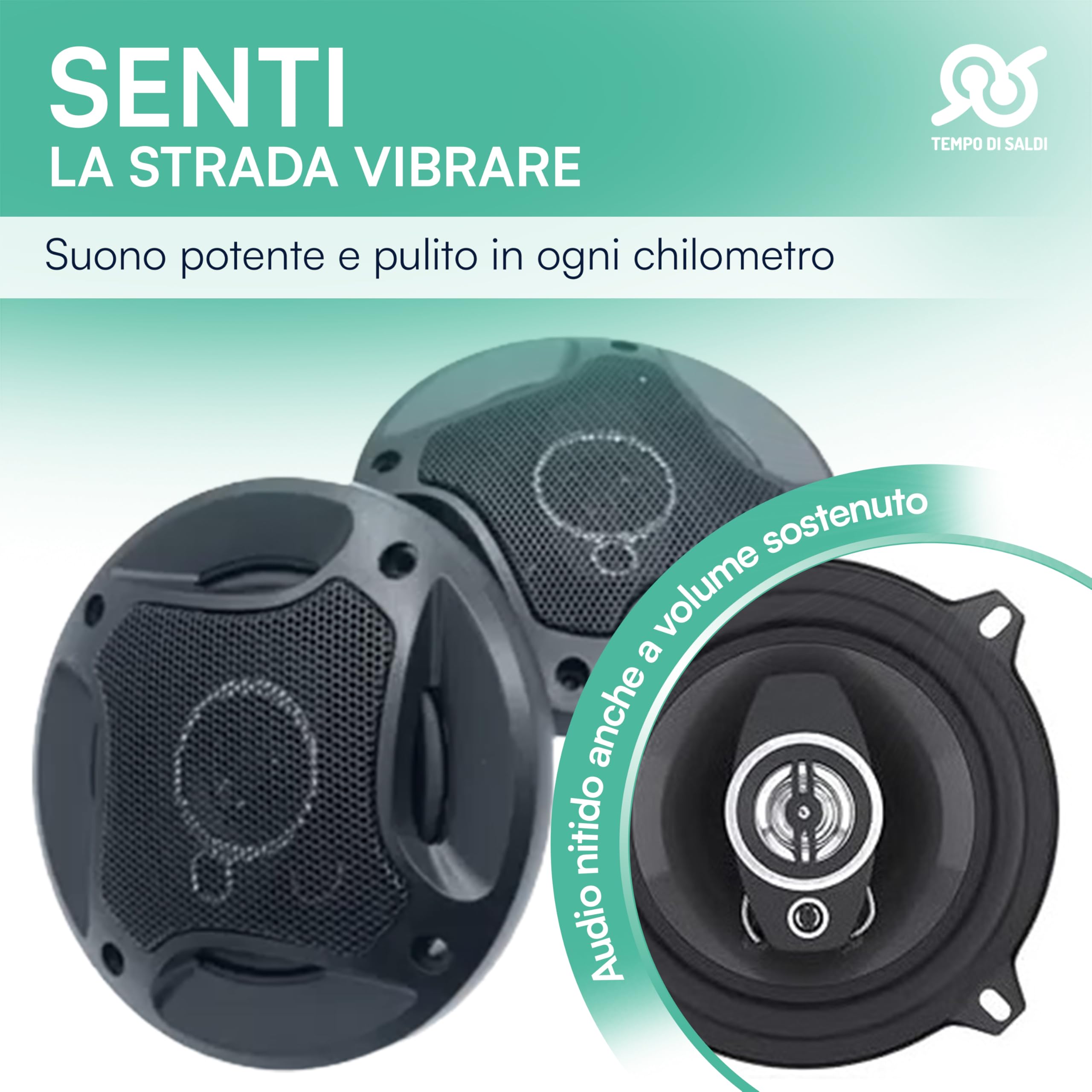 tempo di saldi Coppia Casse Auto 300W da 10 cm Impedenza 4 Ohm - Altoparlanti Auto con Griglie Metalliche Nere - Speaker Acustici per Stereo Automobile Design Elegante