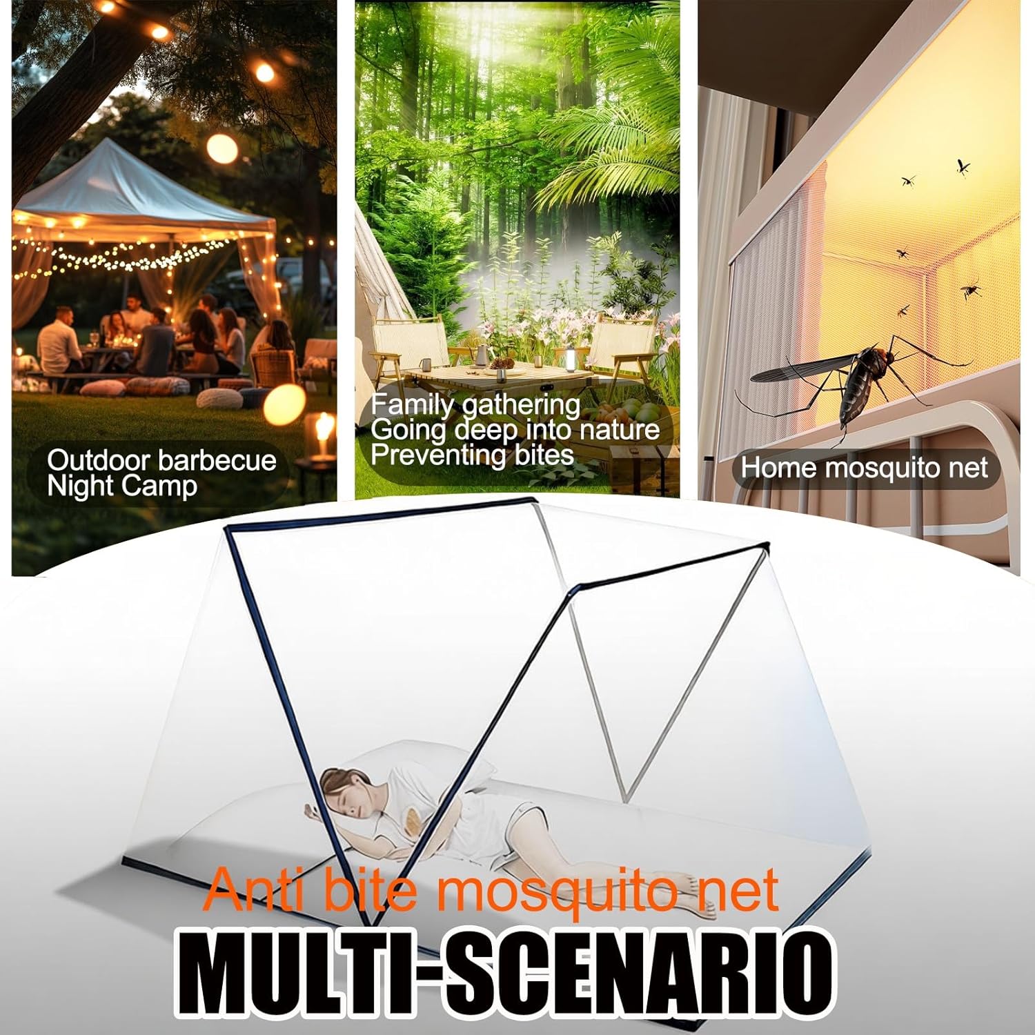 Portable Collapsible Mosquito Net Tent-Pop Up Collapsible Mosquito Netting for Indoor Outdoor Camping Travel, Home Dorm, Easy to Install(A,King Size 200cm (L)*100cm (W))