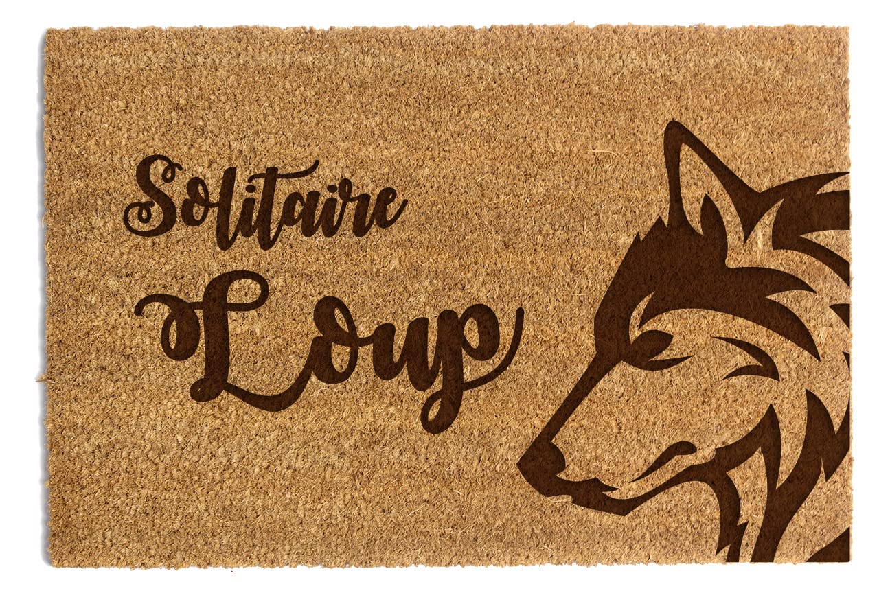 Paillasson personnalisé en fibre de coco avec n'importe quel texte, Tapis antidérapant et absorbant, Différents motifs de paillassons internes pour l'intérieur de la maison (90 x 60cm, modèle 15)