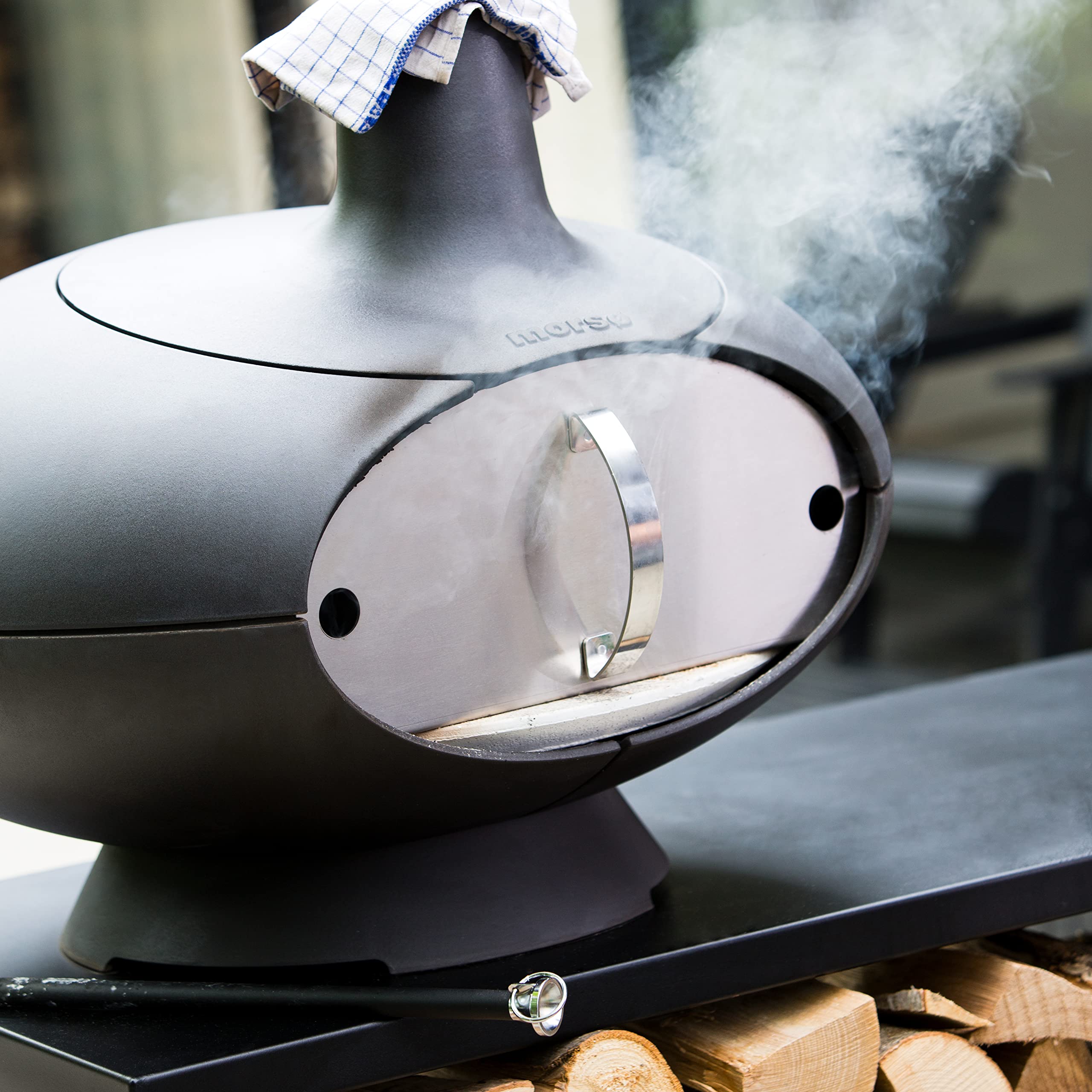 Morsø Tür für Forno Outdoor Ofen – Ofentür aus rostfreiem Stahl, Zubehör speziell für den Forno Garten-Backofen, im cleanen Design