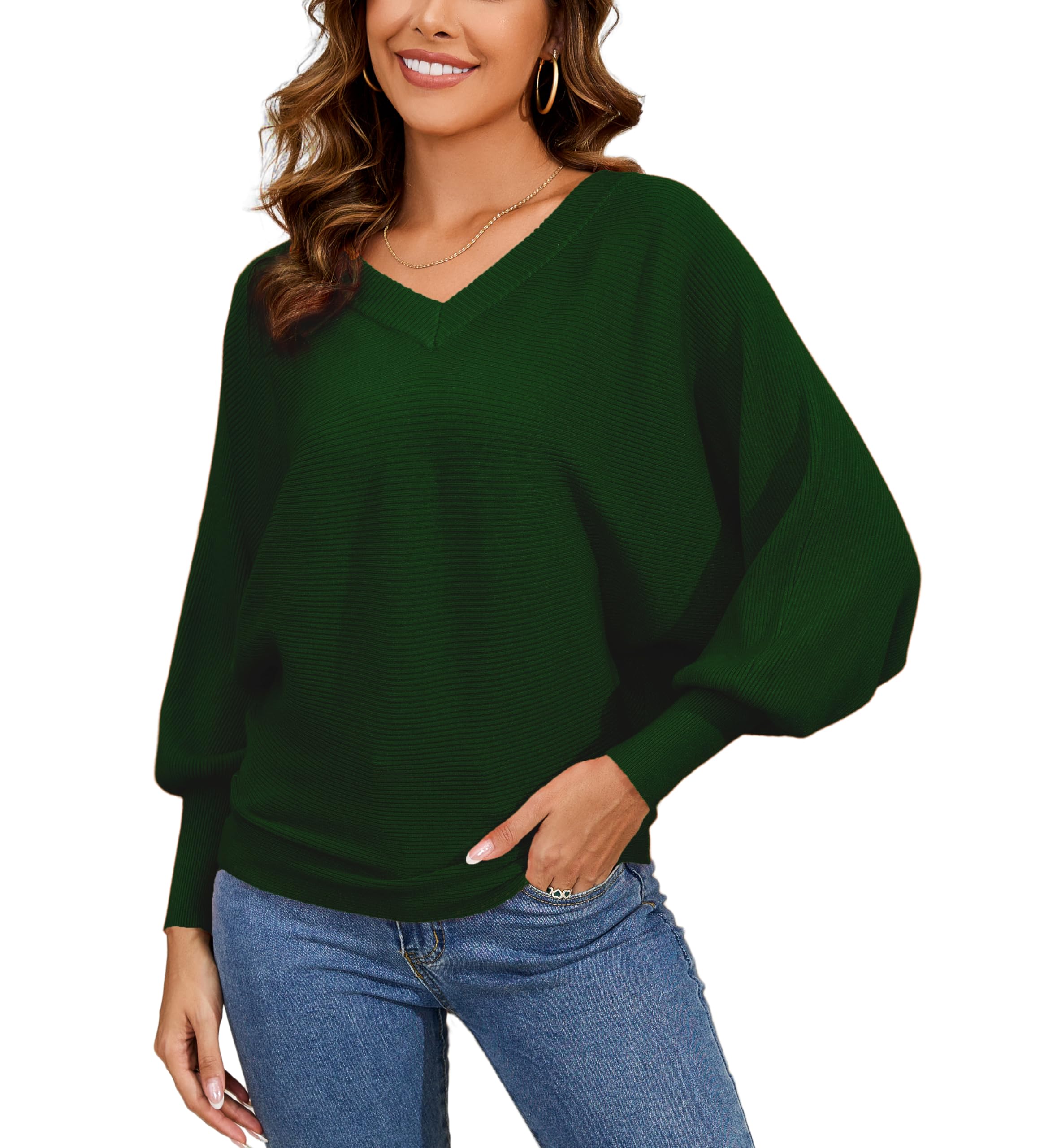 Womens Oversized V Neck Fuzzy Sweaters 2025 Casual Loose Long Sleeve Chunky Knit Pullover Jumper Tops