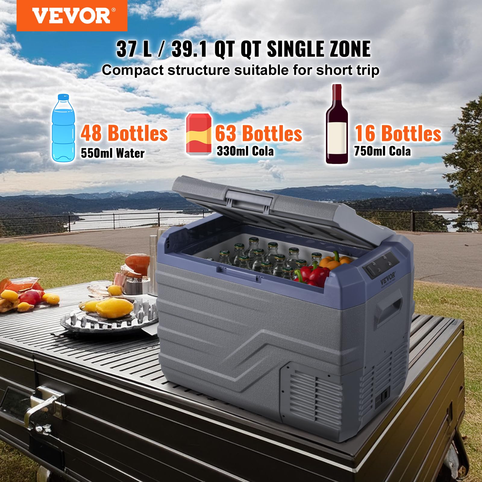 VEVOR Refrigeratore Auto 12V Portatile 37L Luminozzo - Dettaglio