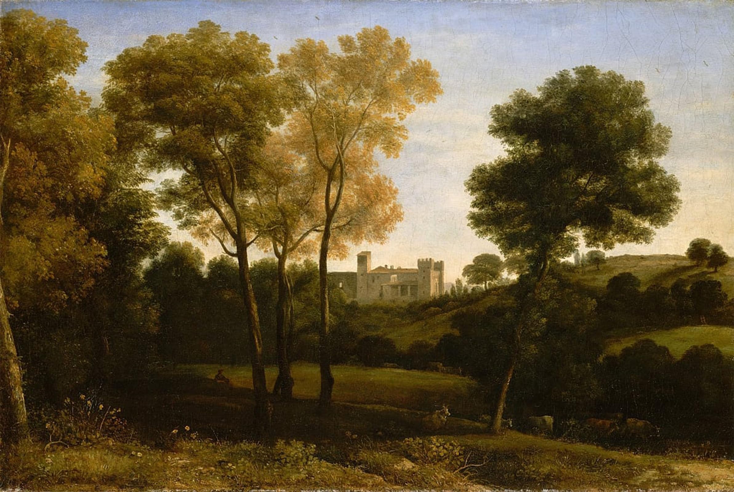 ARTXLXXBN Famous Painting Art Wall Decor Abstract Art Picture View of La Crescenza by Claude Lorrain Animal Pictures for Home Decor 60x90cm