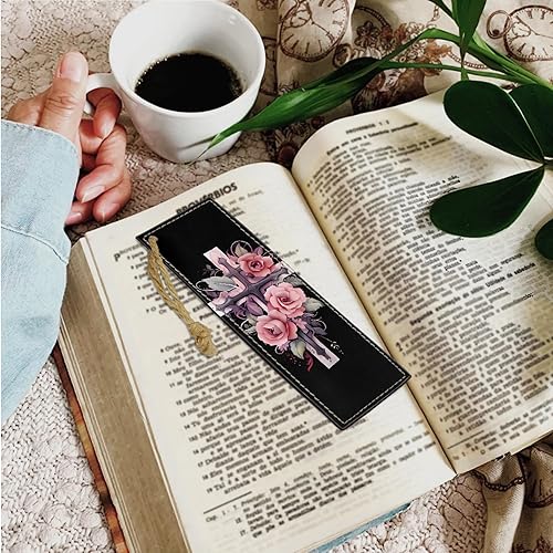 Miniatura 4 de Bengbobar Faith Cross - Funda para la Biblia para hombres y mujeres, funda de Biblia de flores con asa, de piel sintética, impermeable, con asa y