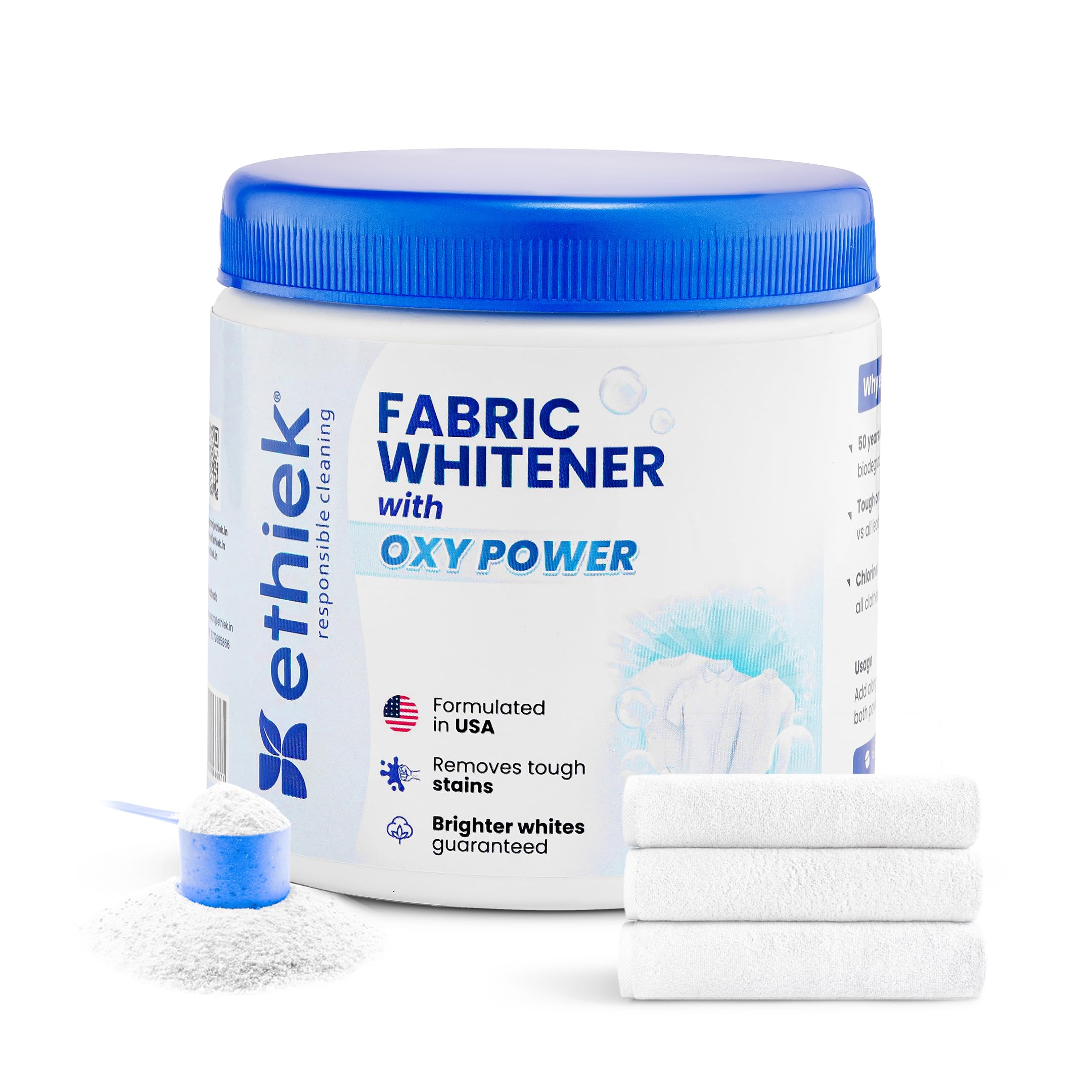 Sponsored Ad - Fabric Whitener 400 gm - Detergent Add-On Powder - Brighter Whites - Powerful Stain Remover - Removes Yellowness - Chlorine Bleach Free | Suitable with all Washing Detergent Powders and Liquids