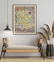 Vista 2 de Mapa de Escocia - Arte histórico del mapa escocés de L.G. Bullock. John Bartholomew & Son Ltd. Edimburgo, 1950, mapa de regalo escocés, arte