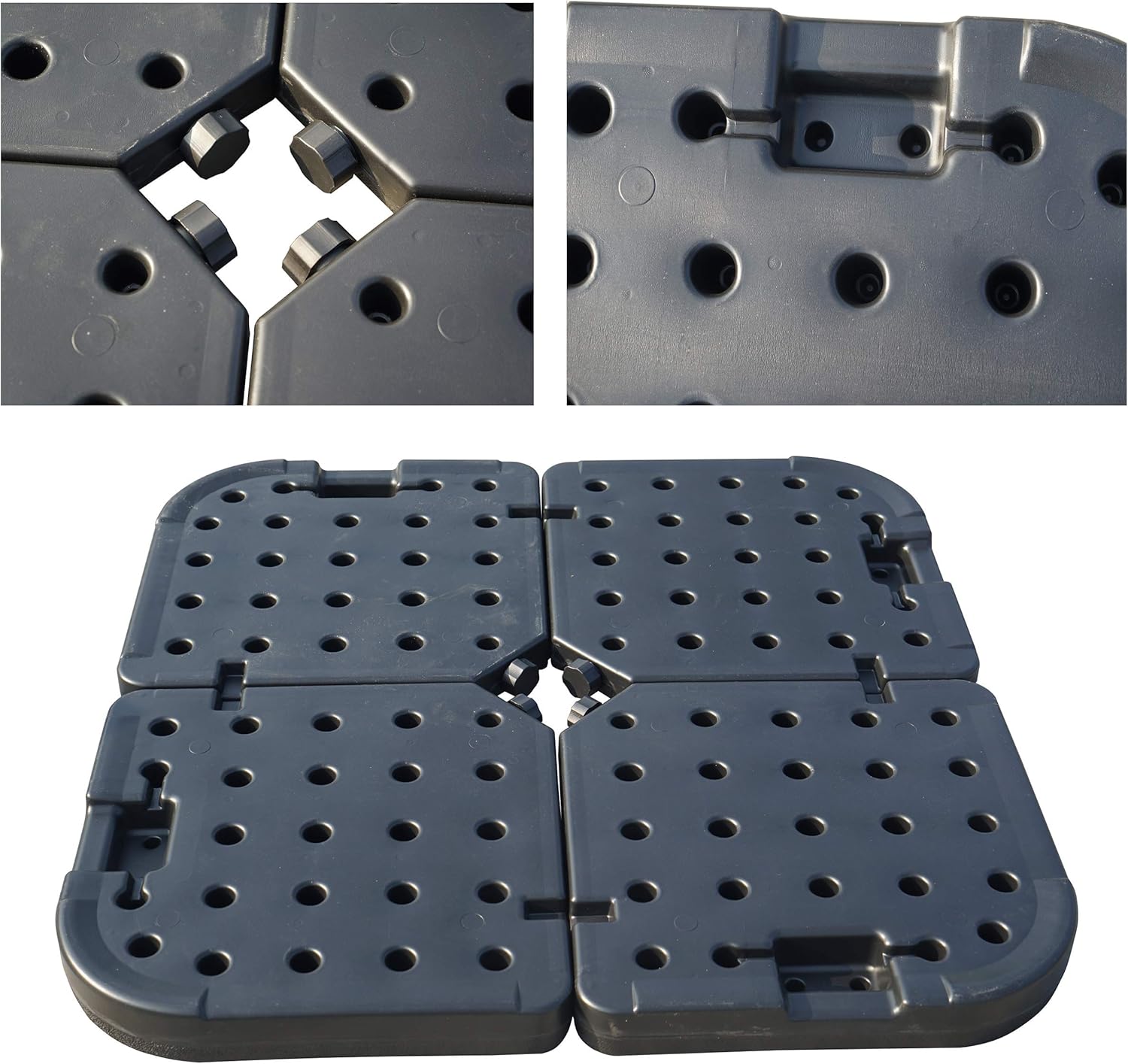 Kozyard Patio Umbrella Base Water & Sand Filled Weighted Stand Outdoor Base Windproof for Cantilever, Pool, Backyard, and Beach (Square 40"x40")