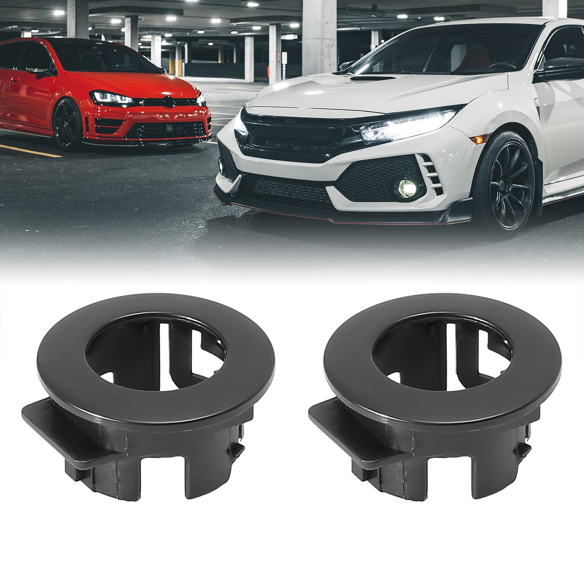 X AUTOHAUX 2pcs 89348-28100 Car Bumper PDC Parking Assist Sensor Retainer Holder Replacement for Toyota Previa Tarago Estima Hybrid 2006-2019 Black