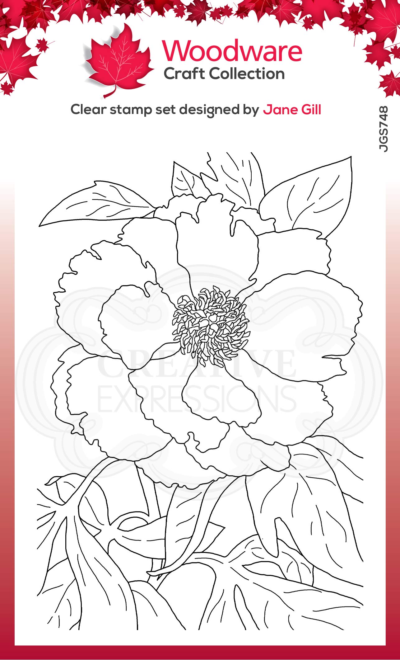 Jane Gill - Clear Magic Stamp Set - Peony