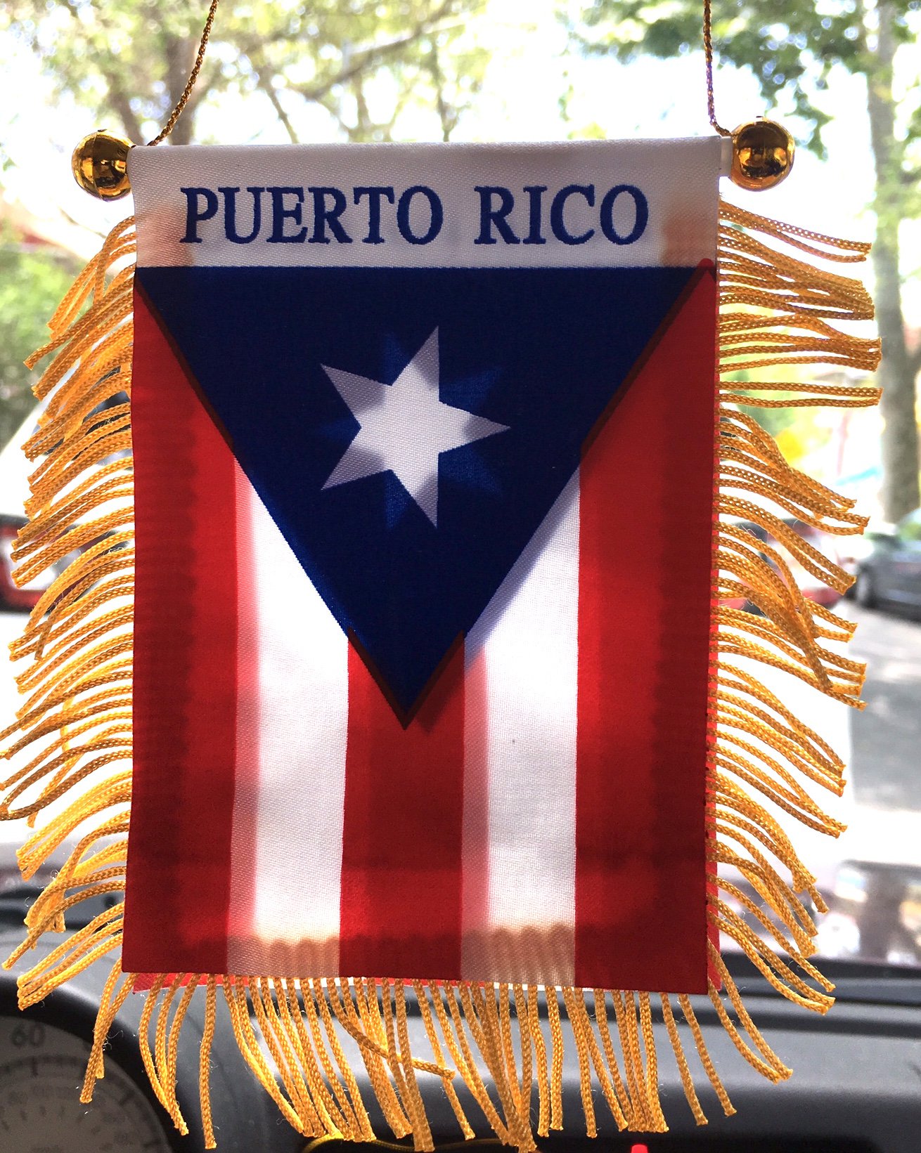 Puerto Rico Automobile Mini Banner Flag and mad can auto Patch 2 Set Boricua Puerto Rican Mini auto Flag N auto or Clothing Patch