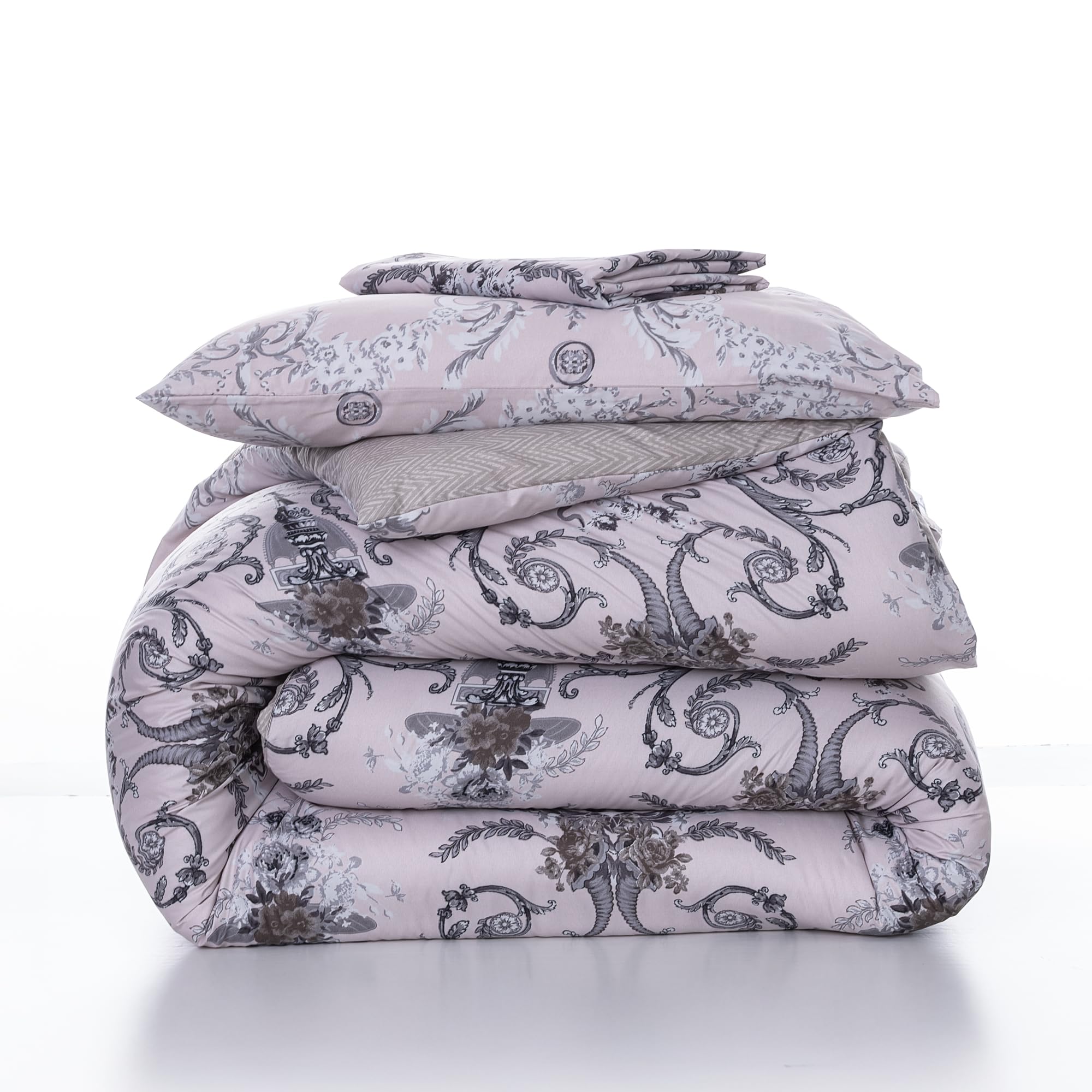 Printed Comforter Set Single (160x220cm) – 3 Pcs Ultra-Soft Bedding with Comforter, Fitted Sheet (120x200+30cm) & Pillowcase (51x76cm) – Cozy & Stylish Design(Abstract Geometric Lines)