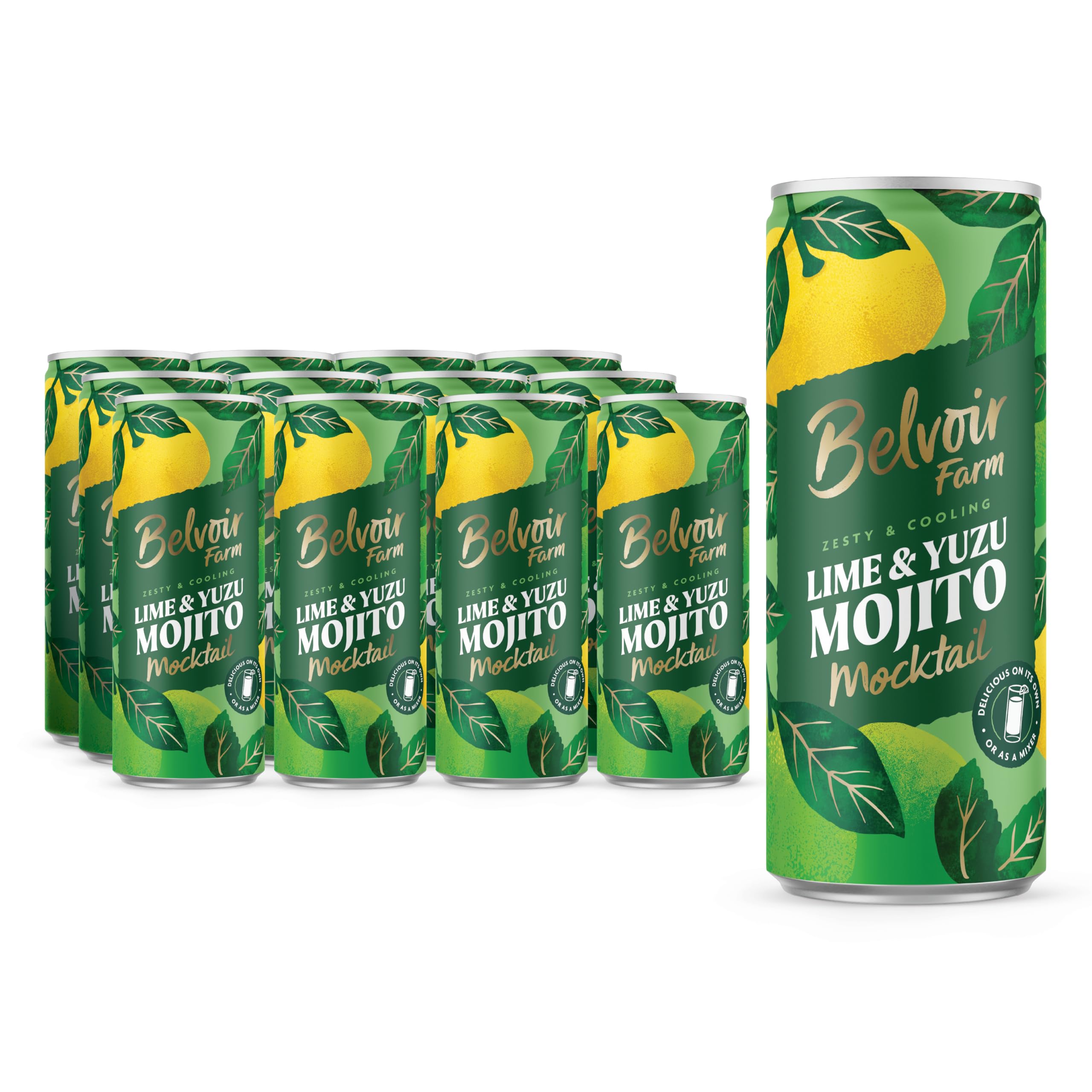 Belvoir Farm Non-Alcoholic Lime & Yuzu Mojito 250ml-12 Pack