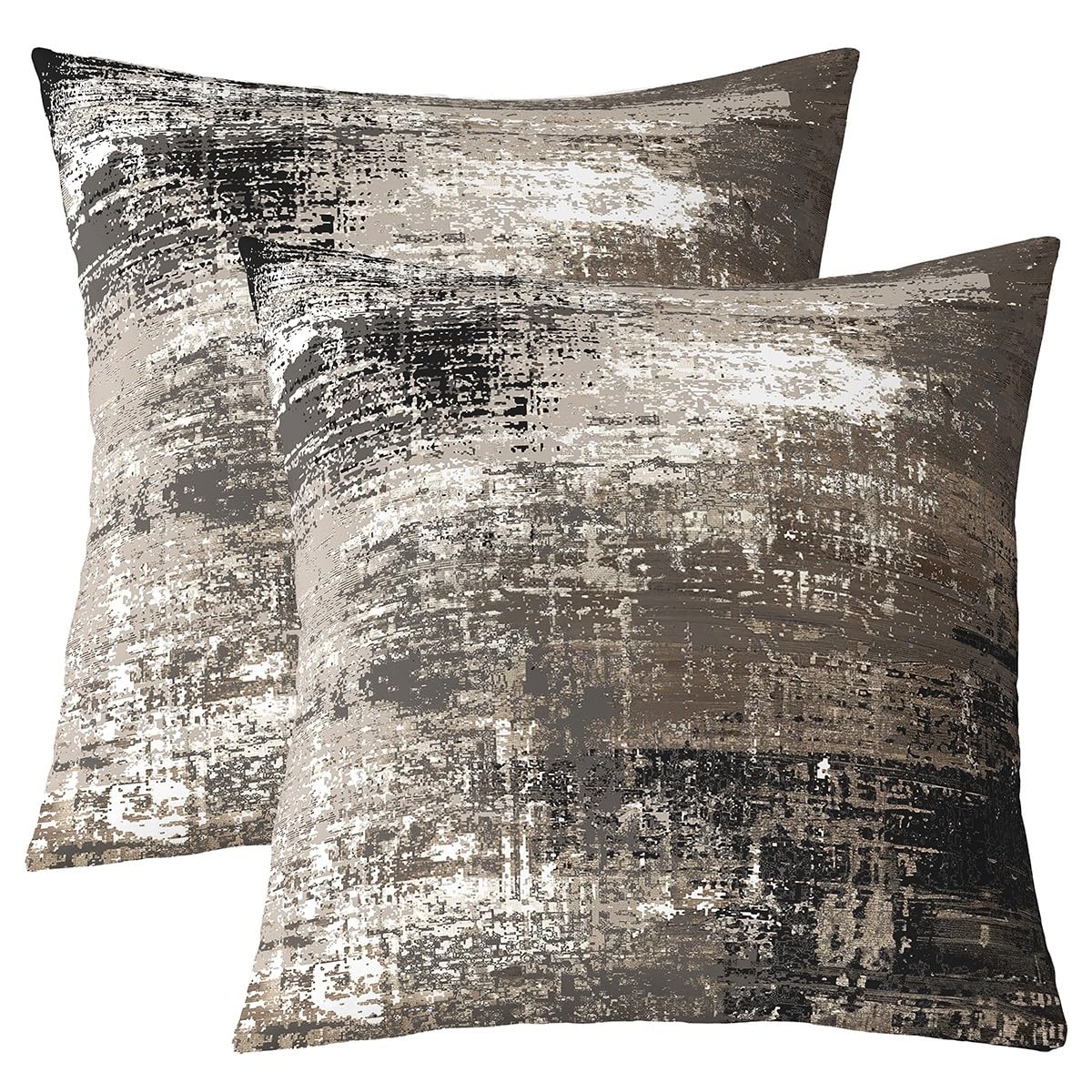 Erosebridal Set of 2 Ombre Brown Throw Pillow Covers 18x18 Inch, Abstract Pillow Covers, Gradient Grunge Watercolor Tie Dye Cushion Covers, Fluid Ink