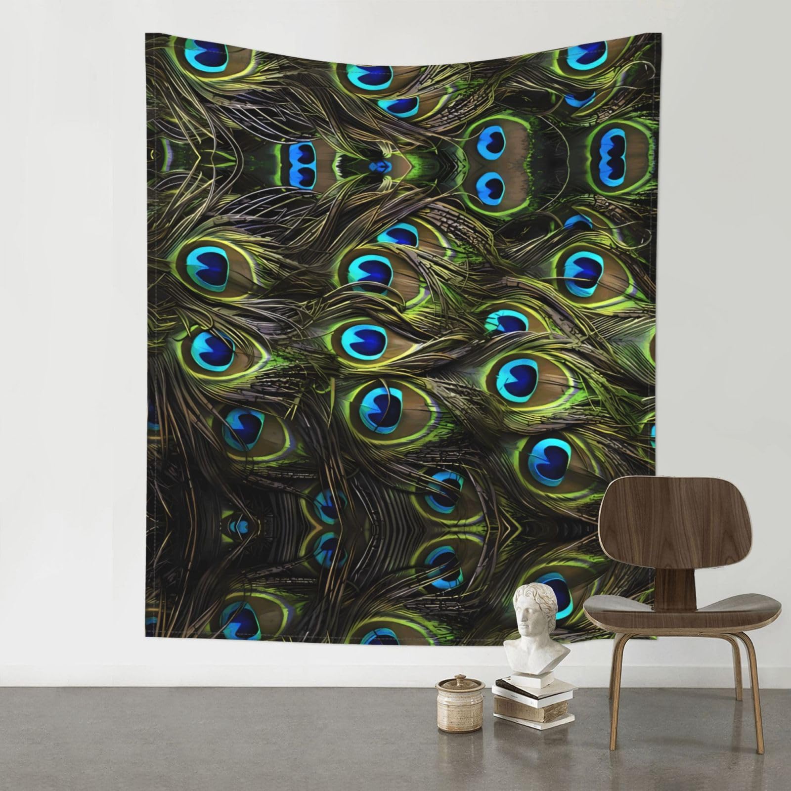 WHJSSF Fresh peacock Prints Wall Tapestry 60x51in - Boho Decor Throw for Bedroom, Dorm, Picnic & Outdoor Adventures