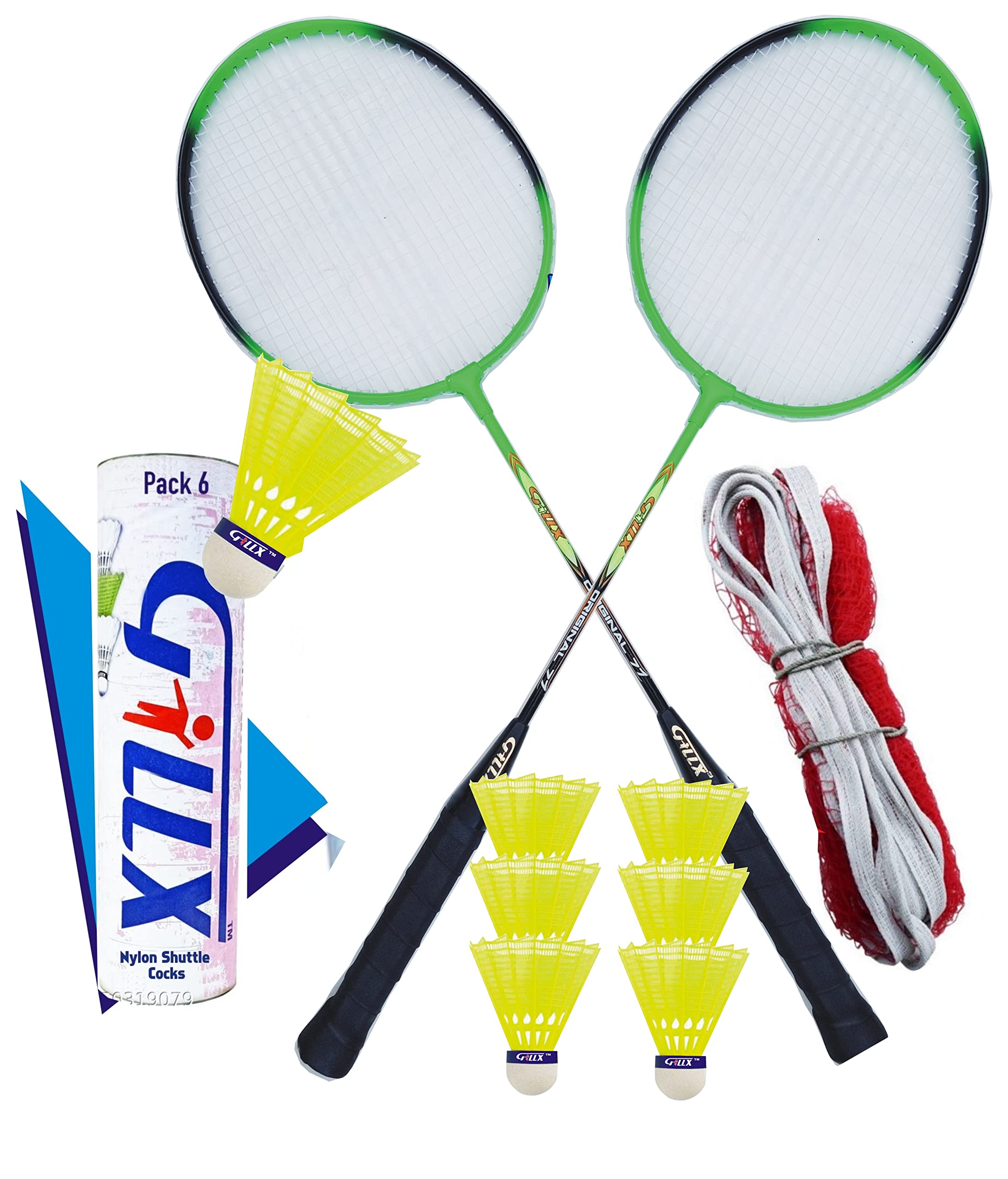 GILLX Badminton Badminton Rackets 6 Nylon Shuttle Cocks with Nylon Badminton NEt (B0B2X65V8D) Amazon Price History, Amazon Price Tracker