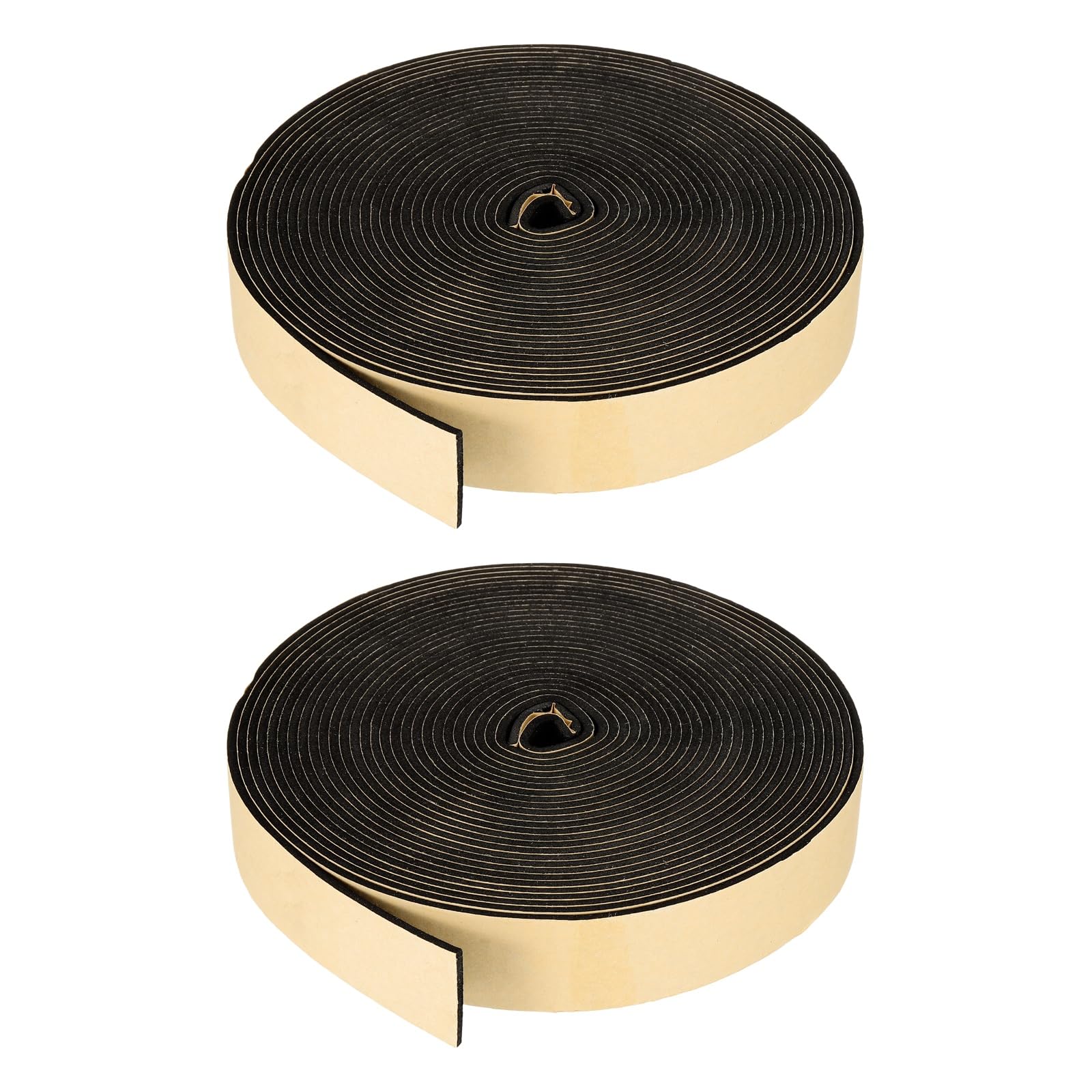 PATIKIL Foam Insulation Tape, 2Pcs 35mm W x 3mm t x 10 Meter Self Adhesive Weather Stripping Door Seal Strip for Door Window Air Conditioning, Black