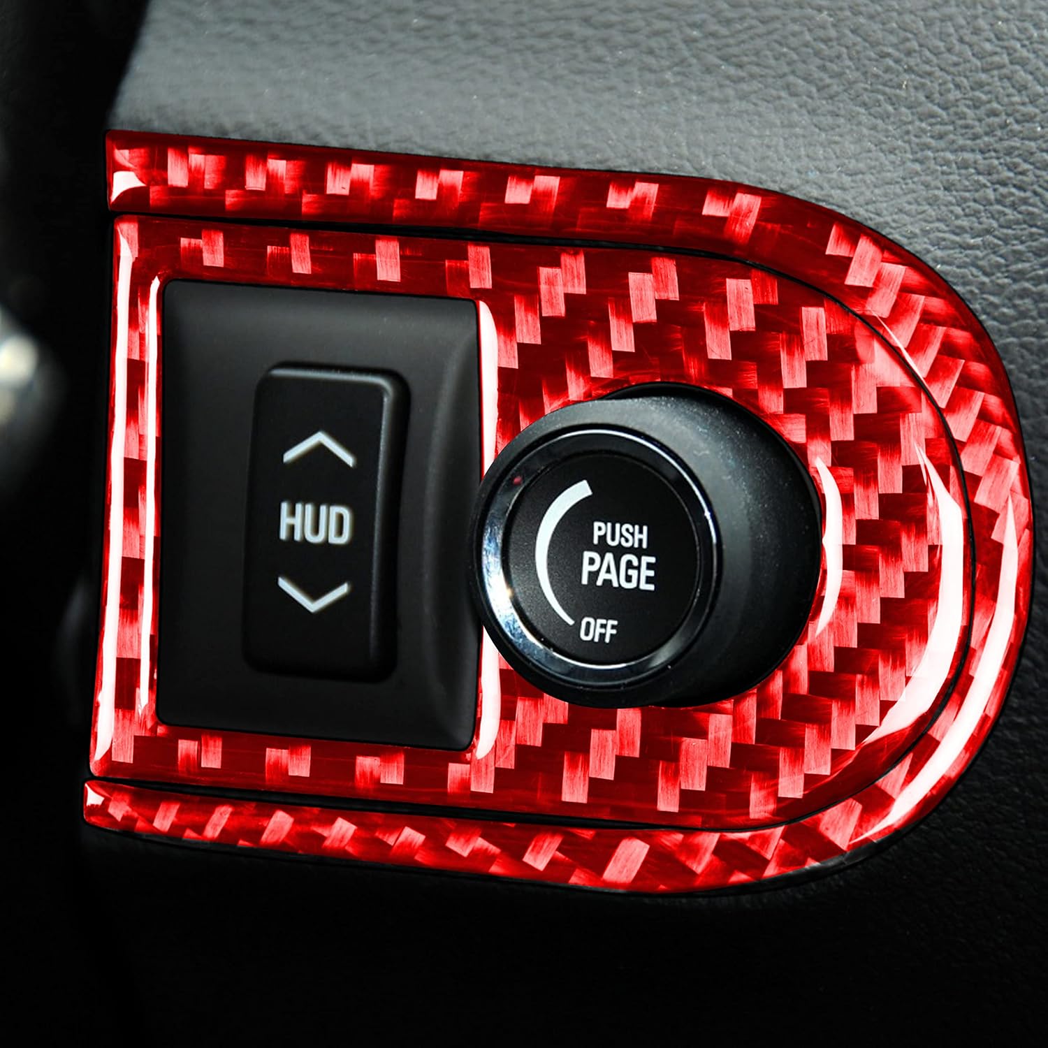 Car Driver Side Dashboard Right Side Decor Compatible with Chevy/Chevrolet Camaro 2010-2015 2011 2012 2013 2014 Real Quality Carbon Fiber Interior Trim Decal Accessories Sticker - B 2PCS Red