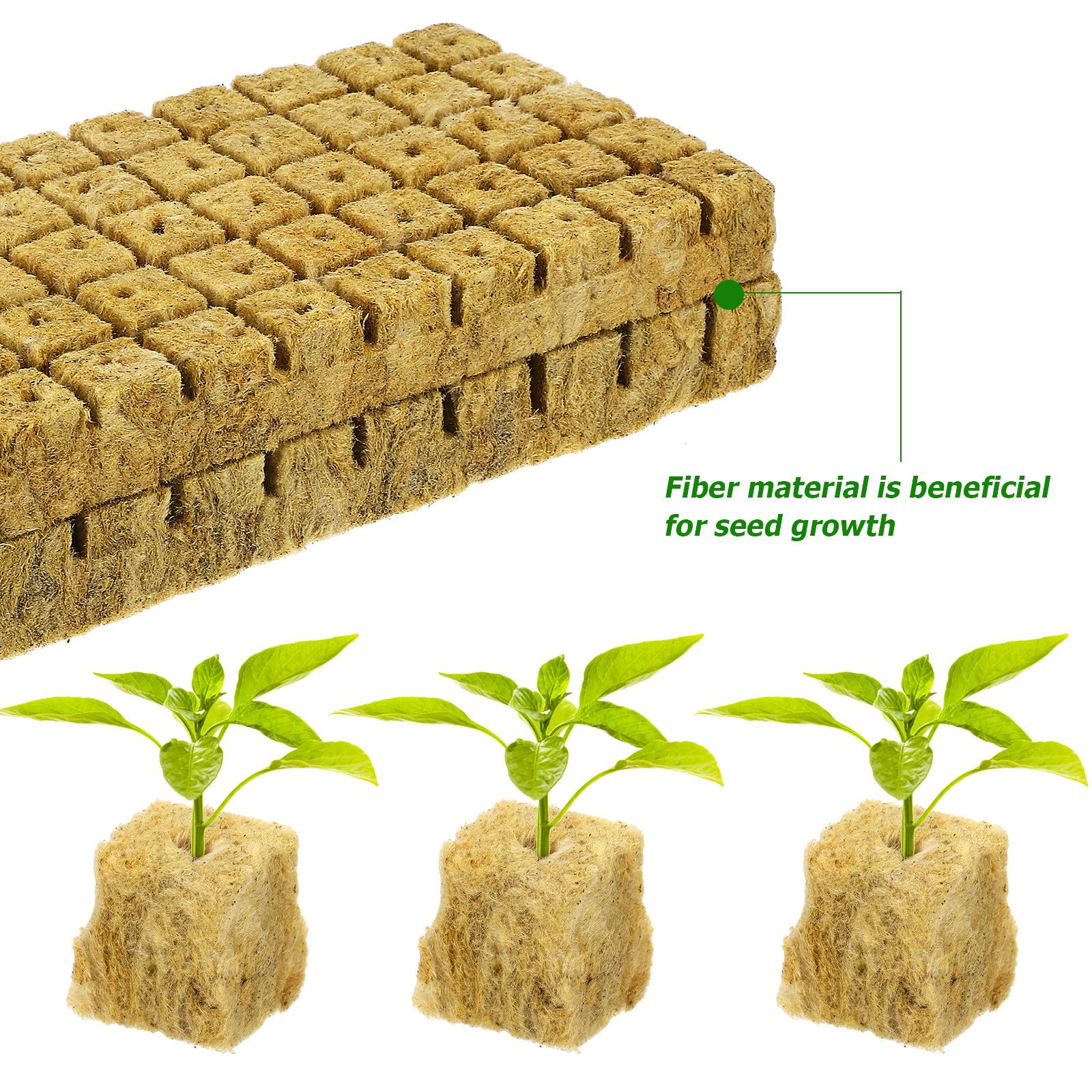 Artibetter Cubetti la Germinazione di Piante 100 Pezzi Fibra, Alta Assorbenza d'Acqua e Buona permeabilità all'Aria, per Semina e Talee