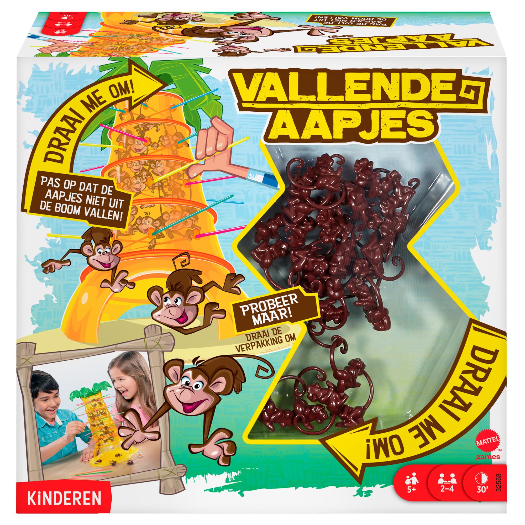 Mattel Games Monos Locos, Juegos de Mesa para niños +5 años, 2-4 Jugadores, partidas de Aproximadamente 30 min (52563)