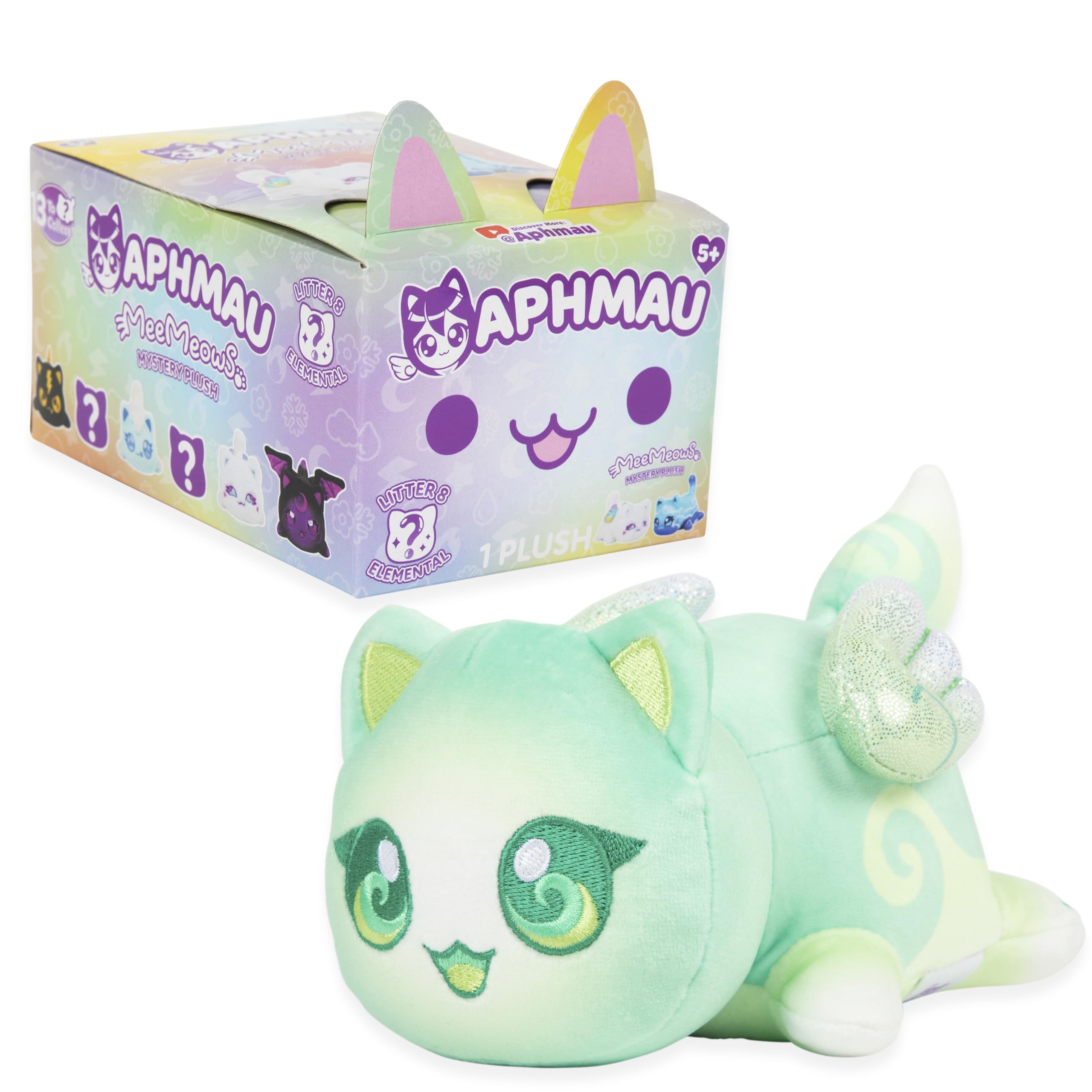Aphmau MeeMeow Mystery Plush 15.2 cm – seria 8, kanał gier YouTube Minecraft, Blind Box, 1 z 8 możliwych, zabawny element MeeMeows inspirowany Minecraftem, oficjalny produkt