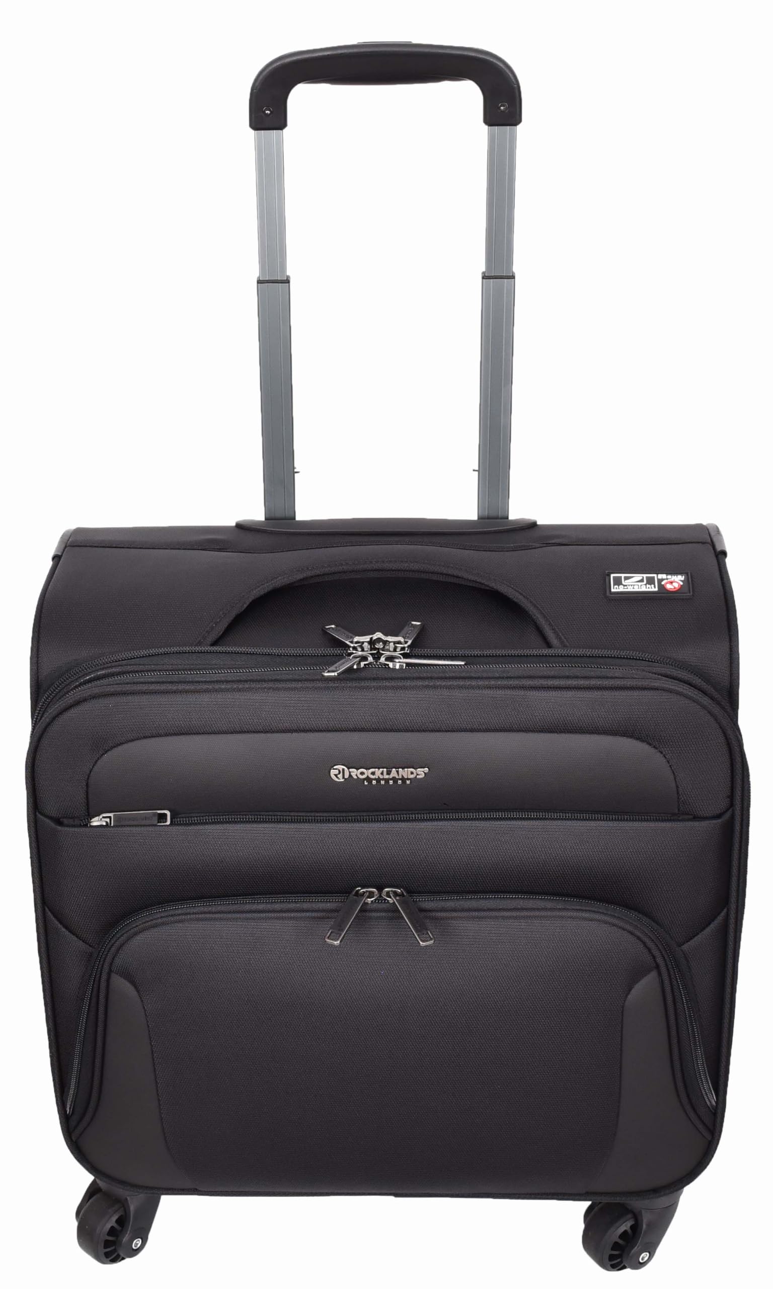 A1 FASHION GOODS Valise à roulettes 4 roulettes pour ordinateur portable, documents, vêtements, sac de voyage d'affaires, navette, Noir, Carry-on 18"