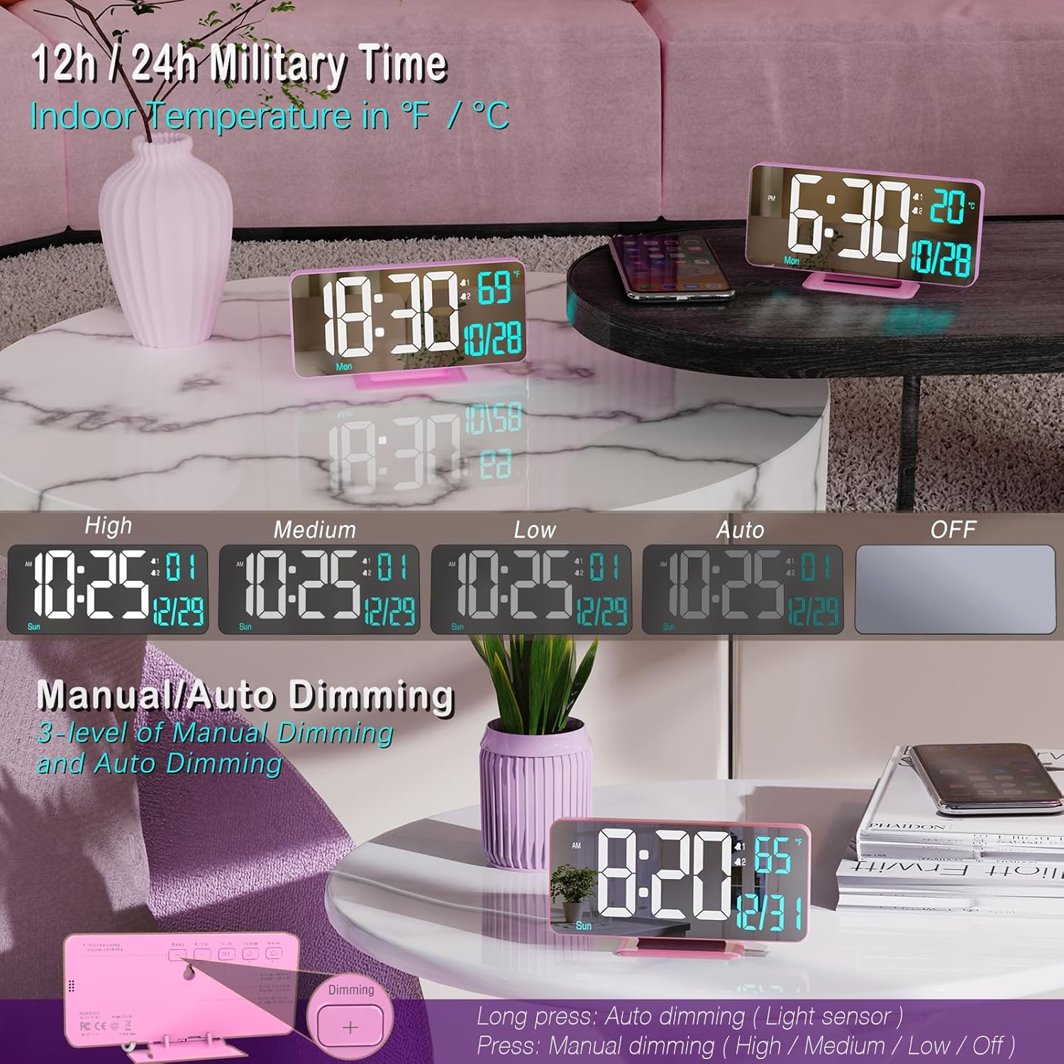 Stylish & Functional: The KOSUMOSU Pink Digital Clock Review