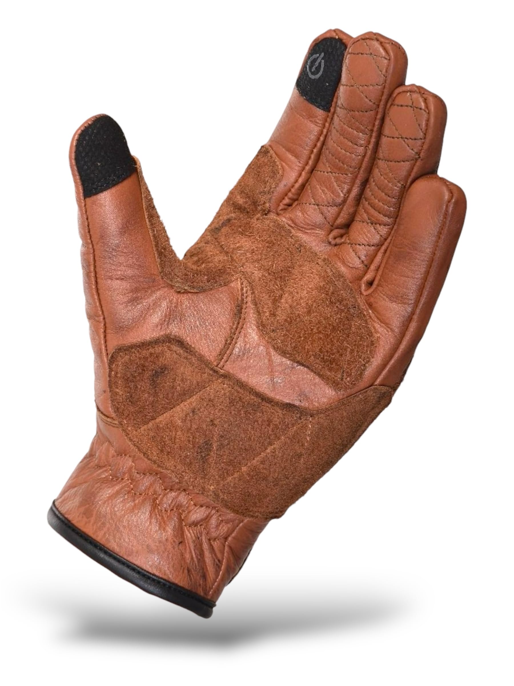 TLA Rust Gants de Moto Vintage en Cuir, Protections des articulations, homologuées CE, 2XS à 4XL pour Hommes et Femmes, pour cafè Racer, Scooter, écrans tactiles, Protection Contre Les Chocs élevés.