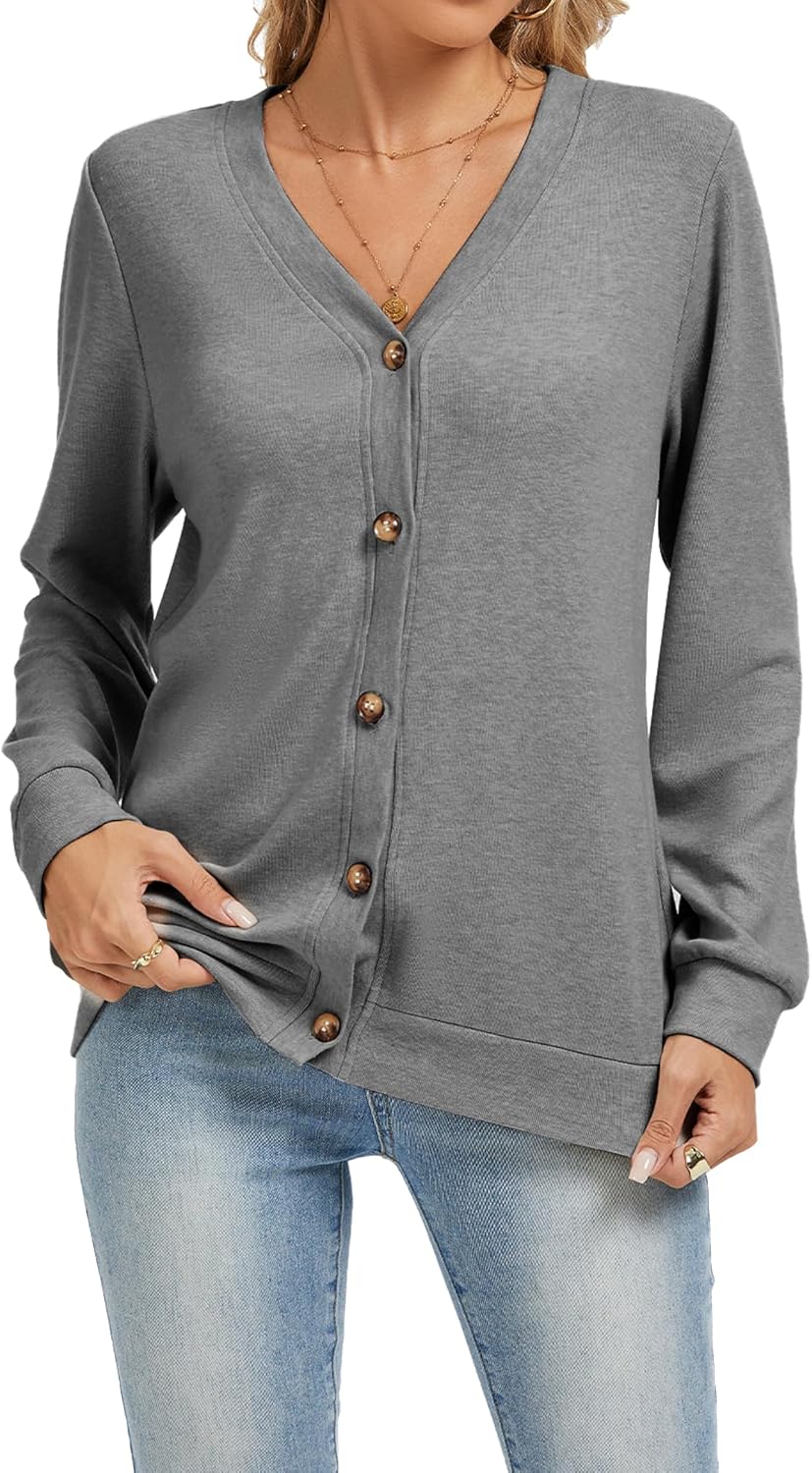 Cardigan Sweaters for Women Business Casual Lightweight Button Down Cardigans Fall Outfits Fashion Clothes - Image 2