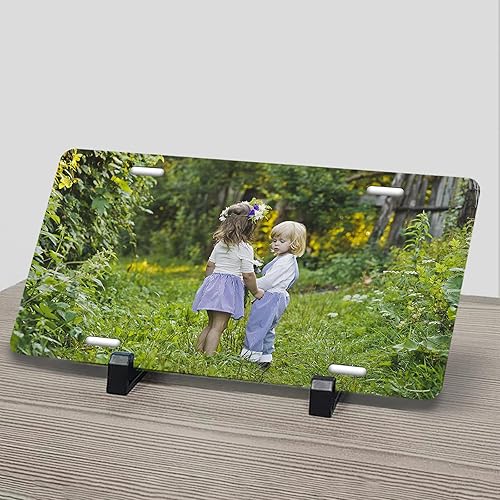 Miniatura 4 de Placa de matrícula frontal personalizada con logotipo de imagen fotográfica, placa frontal personalizada (6 x 12 pulgadas)