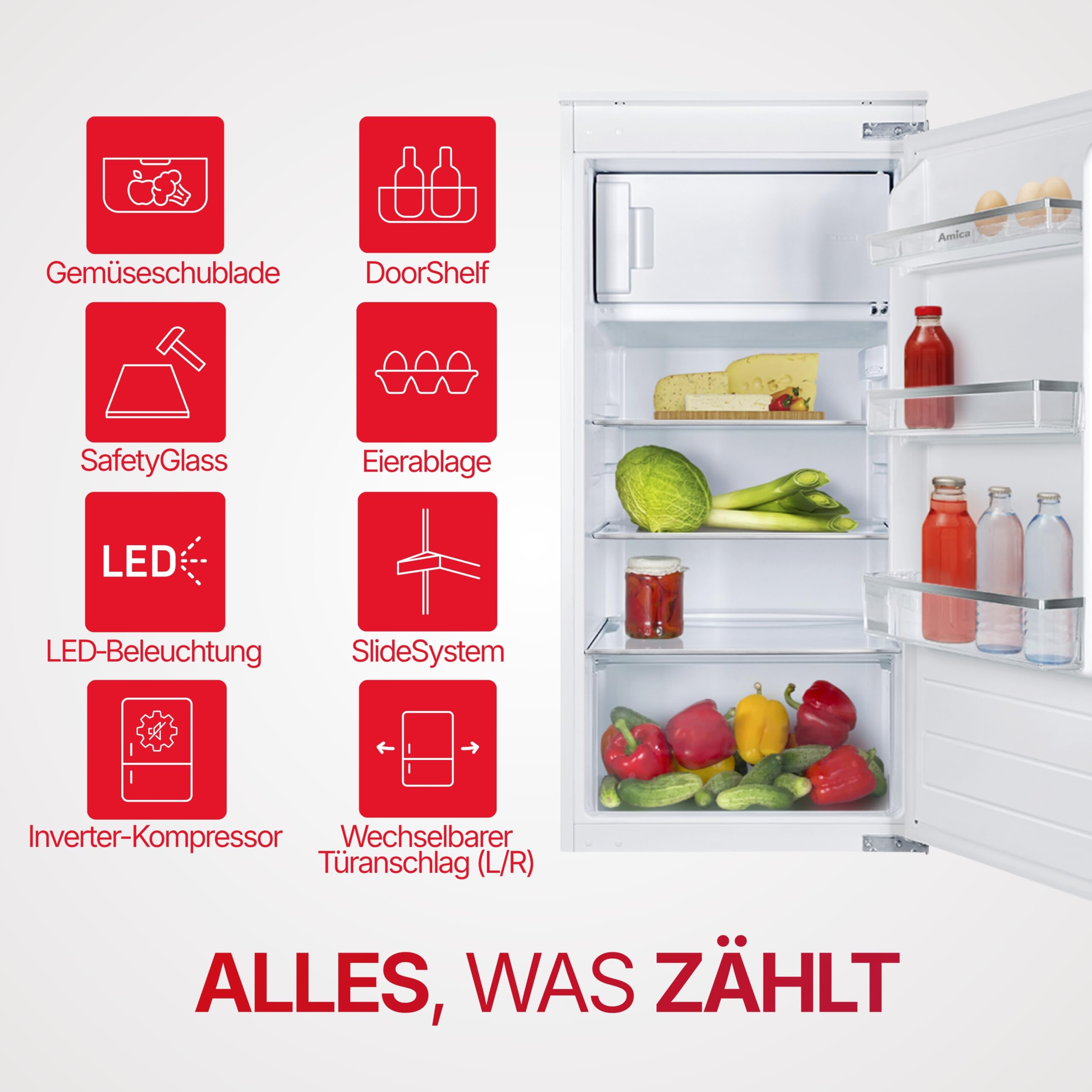 Amica Einbau Kühlschrank 140 L 102x54x54 cm EKSS 361 216