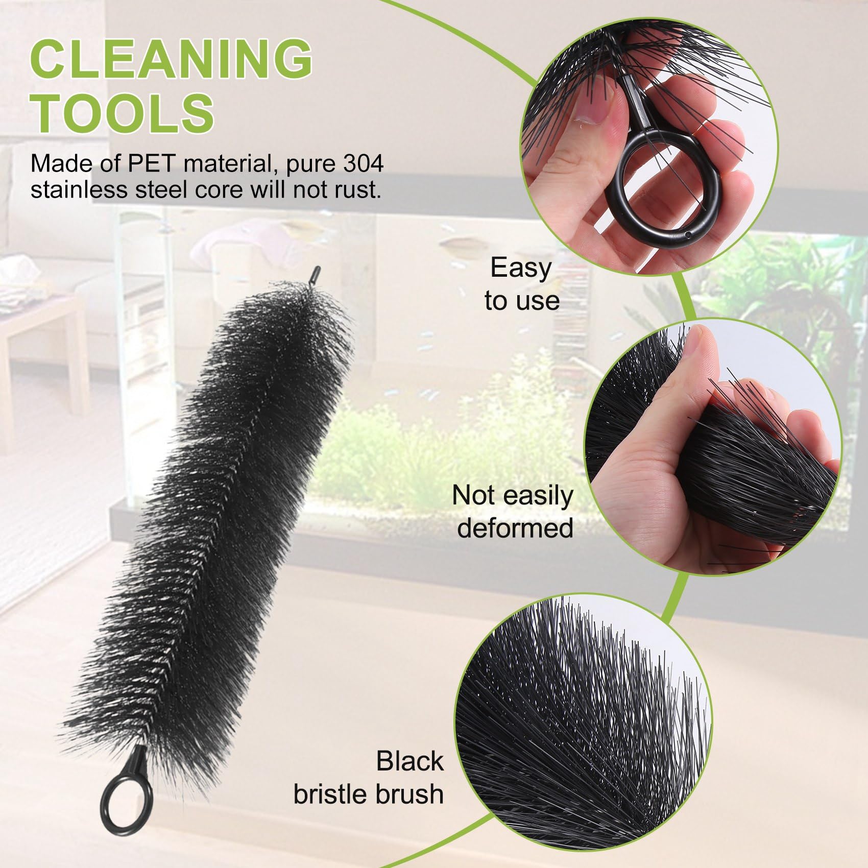 10 StüCke Edelstahl BüRste Aquarium Filter Aquarium Reinigen Werkzeuge BüRsten Teich Mischer Filter BüRsten Filter