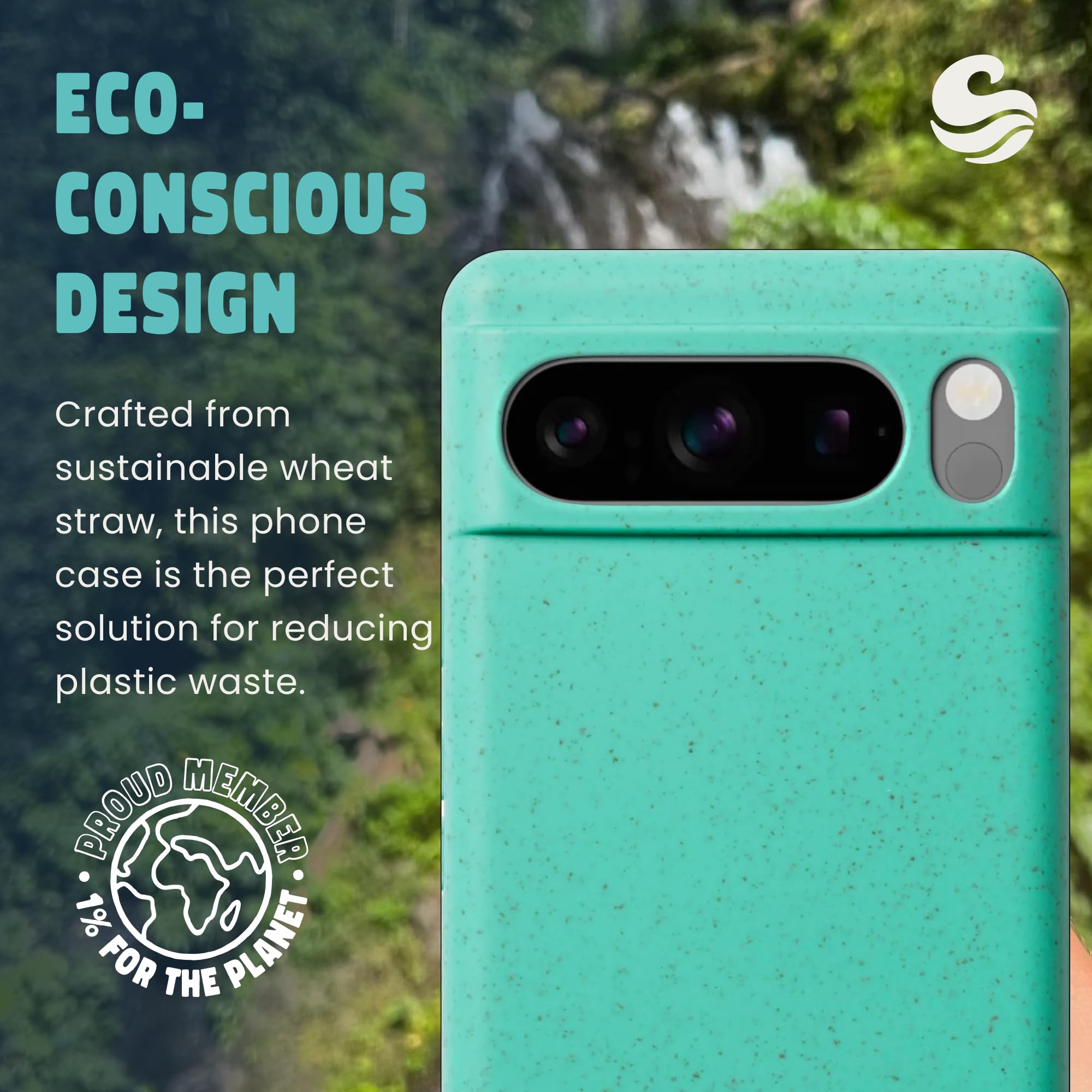Wave Case Google Pixel 8 Pro Phone Case - Eco-Friendly Wheat Straw Phone Case With Shock-Absorbing Corners | 2mm Raised Lip | Ultra-Thin Design, 360