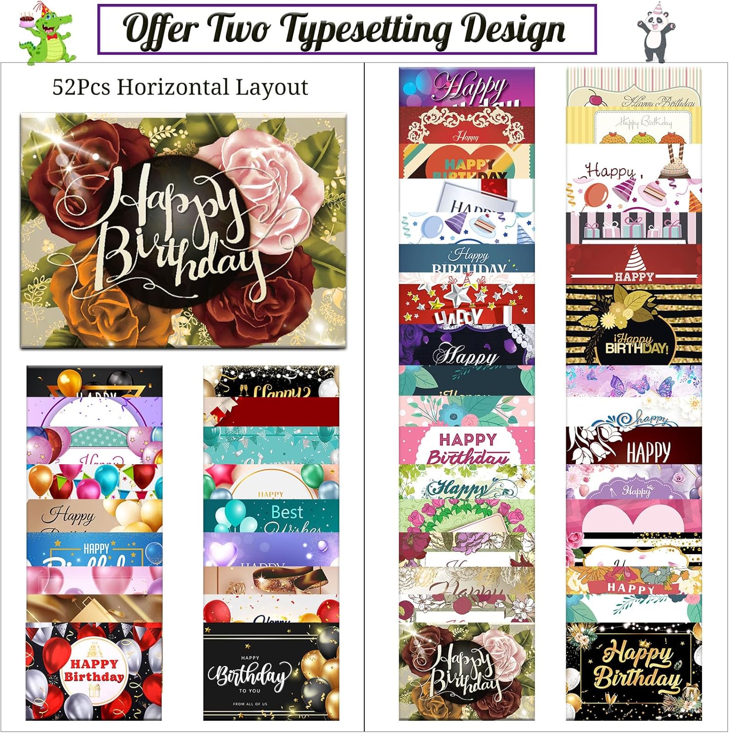 Happy Birthday Cards, 104 Birthday Card Bulk with Envelopes - Blank Inside, 5 x 7 inches Assorted Birthday Greeting Cards in Box - Image 4