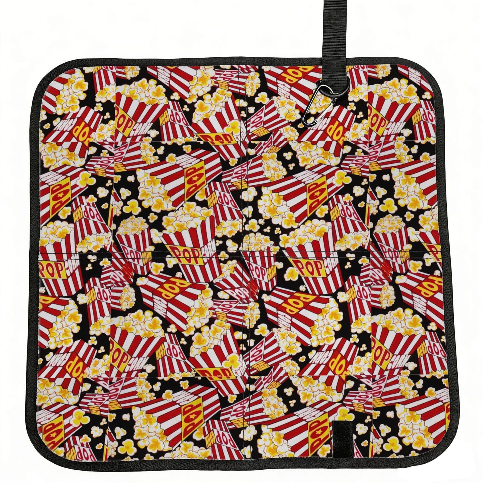 YGLHBDPBF Popcorn Print Print Camping seat cushion,Foldable Sitting Pads,Save Backpack Space for Hiking
