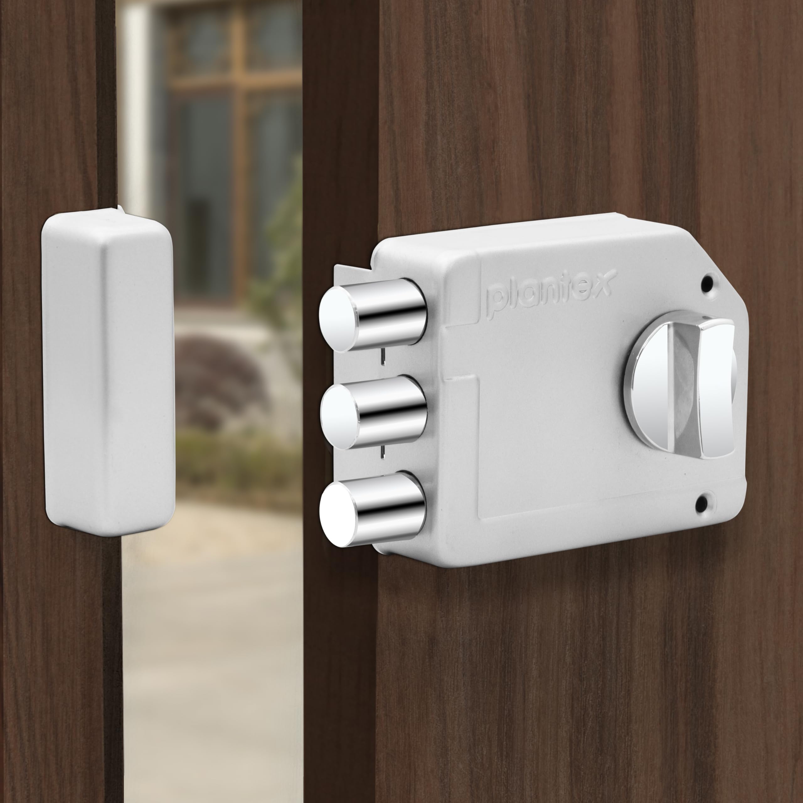 Plantex Tri-Bolt Lock for Main Door/Heavy Duty Door Lock with 4 Keys/Suitable for Single or Double Door for Home/Office/Hotel - Pack of 1 (Satin White and Chrome) (B0D6GNZ3MH) Amazon Price History, Amazon Price Tracker