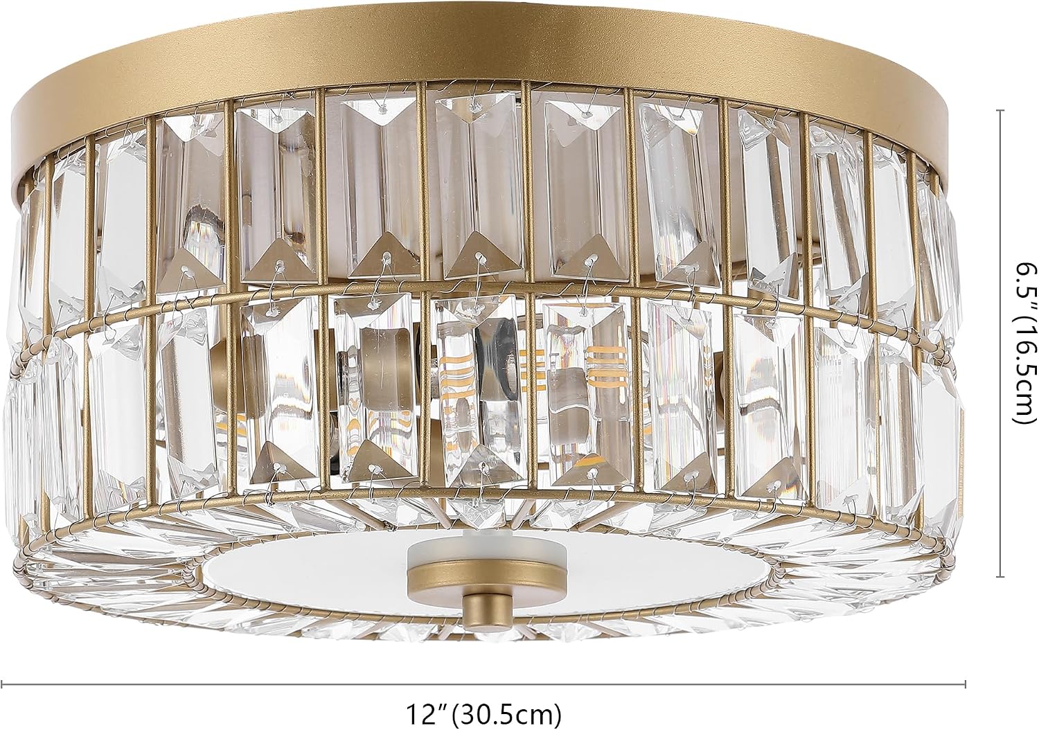SAFAVIEH Lighting Collection Parda Art Deco Glam Brass Flush Mount (LED Bulbs Included)