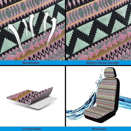 Miniatura 7 de AKAUTO Baja - Juego completo de fundas para asiento de automóvil con almohadillas para cinturón de seguridad y funda para volante, funda interior