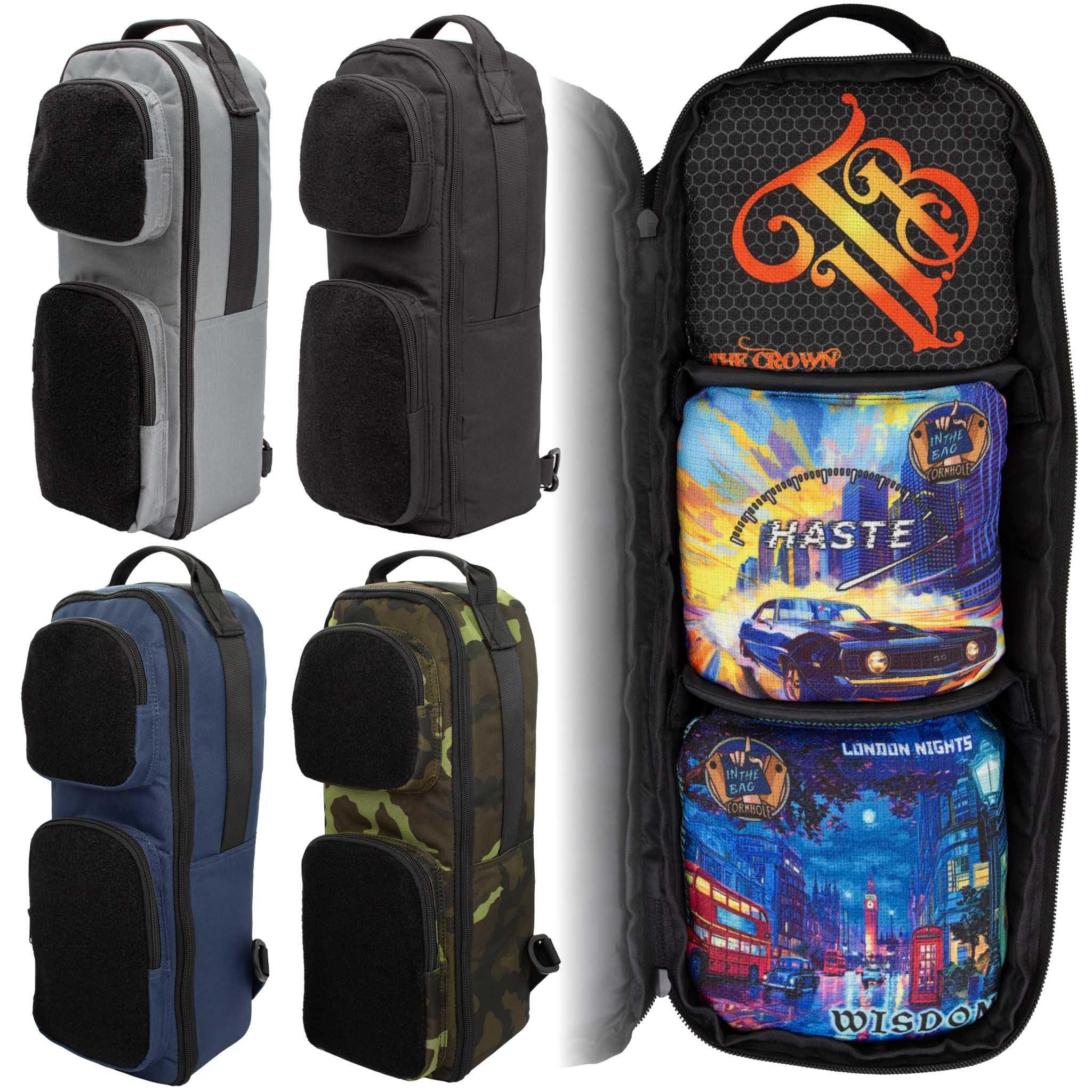 Cornhole Sling Style Backpack for 3 Sets of Cornhole Bags | Heavy Duty with Padding on All Sides and Padded Strap- Fits up to 12 Cornhole Bags