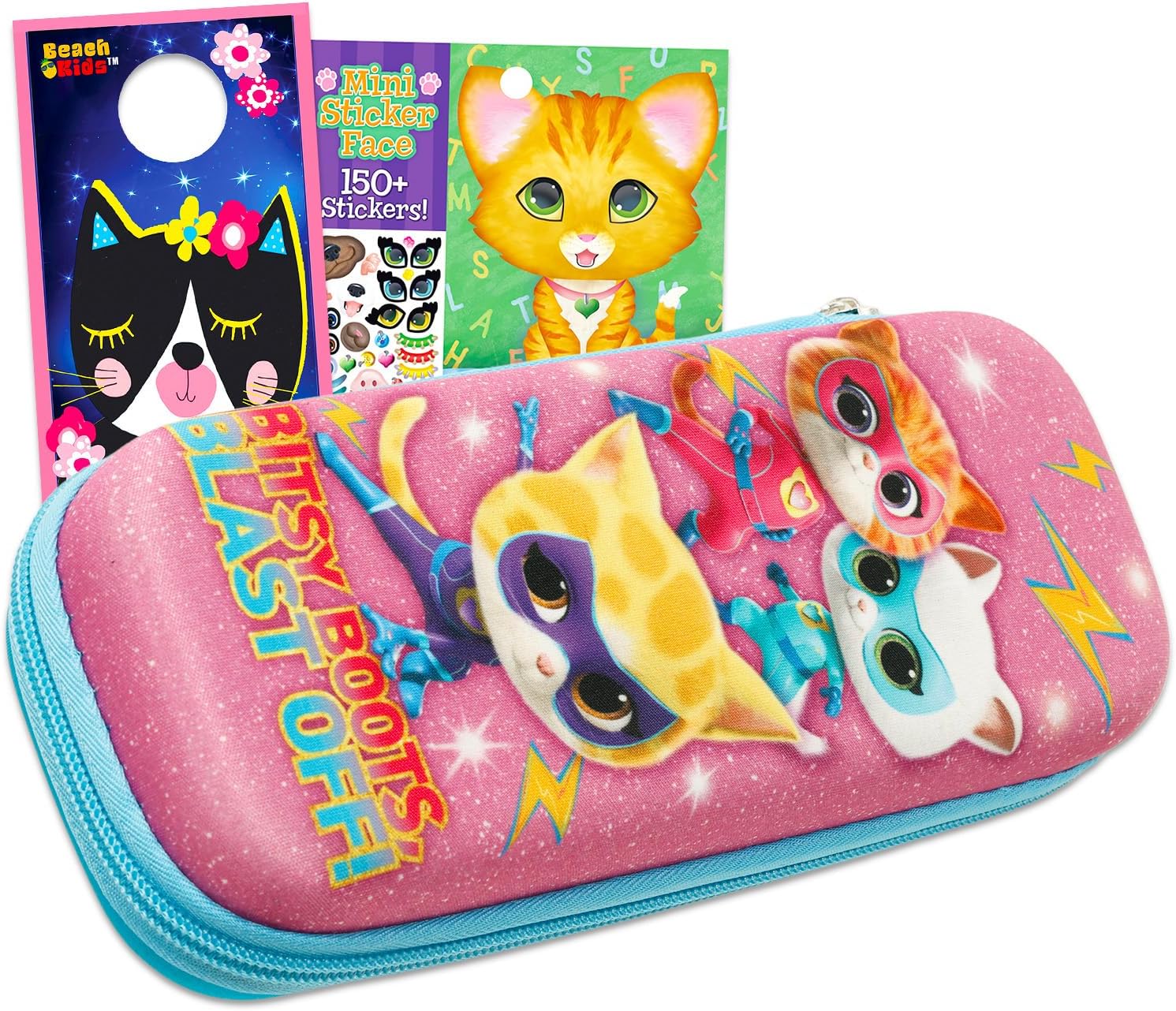 Product image of Disney SuperKitties Pencil Box Set for Girls - Bundle with Cat Superheroes Pencil Case, Stickers, Plus More | Super Kitties Stationery Set for Kids