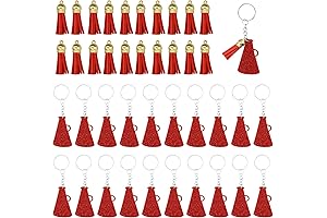 40 Pack Cheer Pom Pom Keychains for Cheerleading DIY Crafts