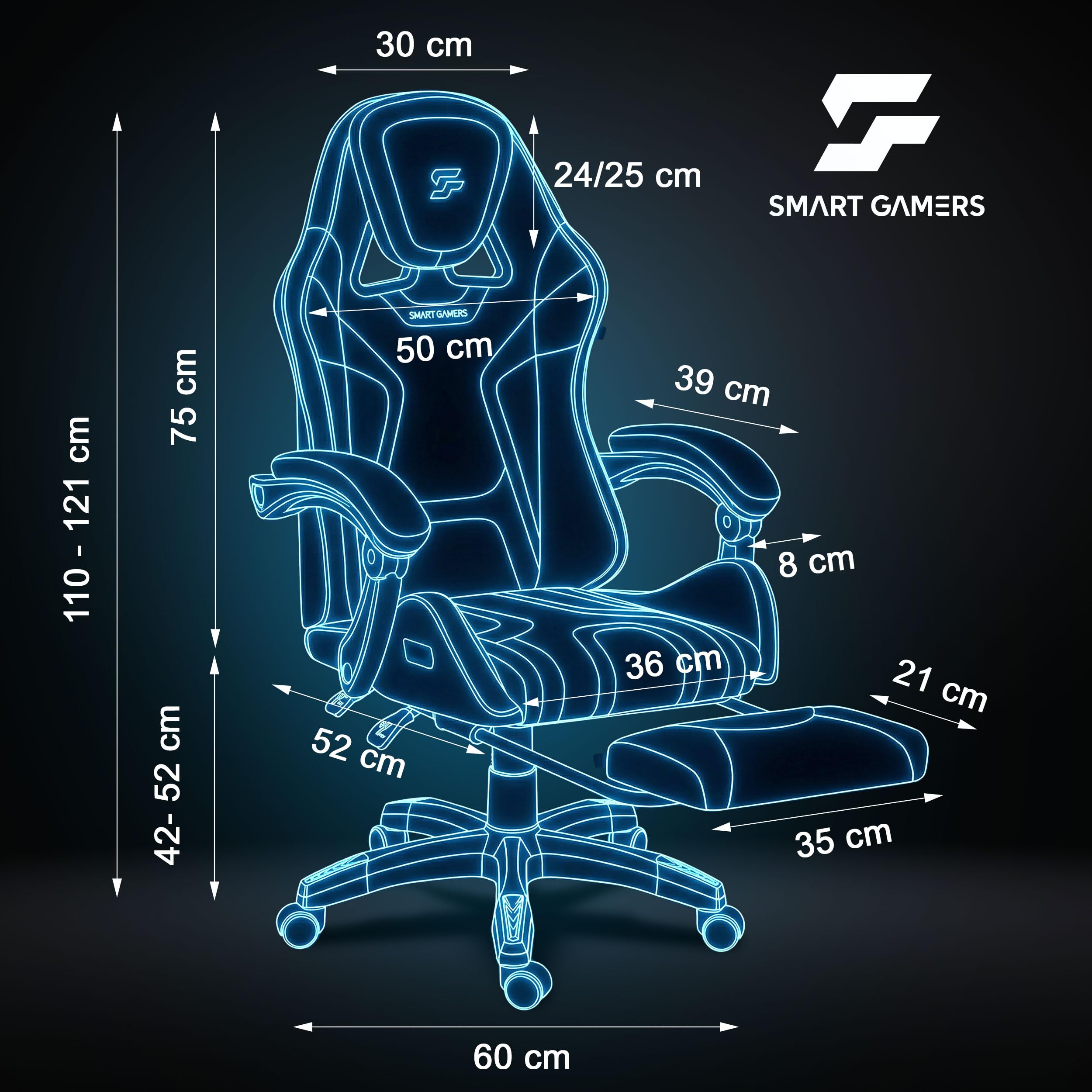 Fotel gamingowy - Ergonomiczne krzesło biurowe dla gracza - Z podnóżkiem kubełkowym - Regulowane i obrotowe - Do pracy, grania i relaksu - 120 kg - Czarny