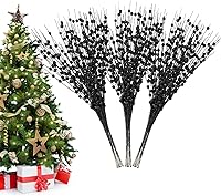 Vista 1 de Decoración de tallos de bayas artificiales con purpurina para Navidad, palitos decorativos de cuentas, ramas brillantes para árbol de Navidad