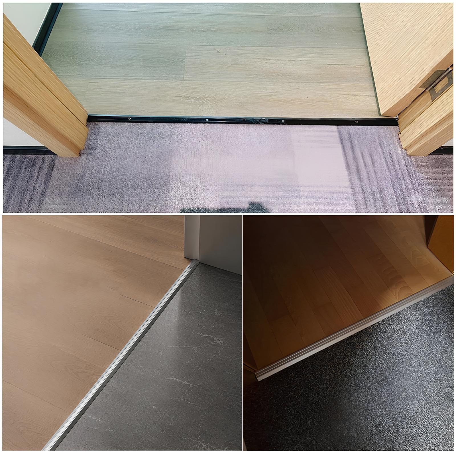 Alluminio Striscia Di Soglia Profilo Di Transizione Per Pavimenti Moquette | Soglia Di Dislivello Pavimento Per Pendenza Di Soglia Da 2-5mm(Silver,25mmx120cm)