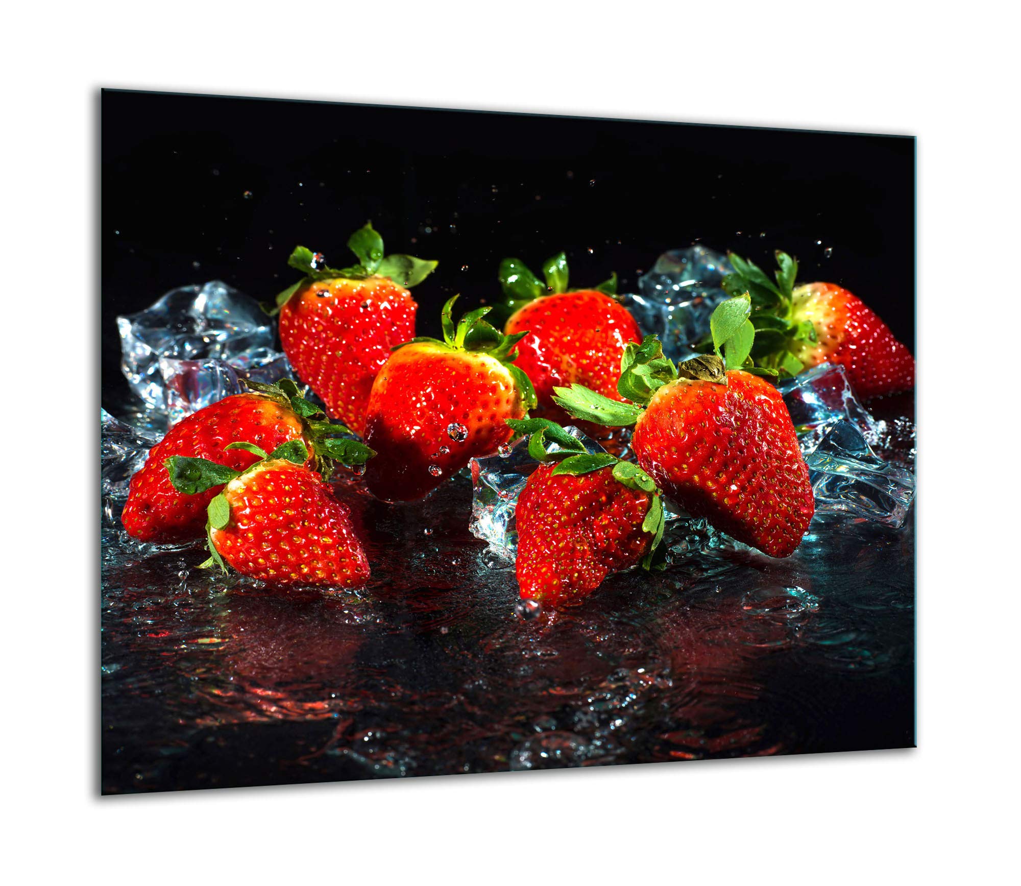 QTA - Placa protectora de vitrocerámica 60 x 52 cm 1 pieza cocina eléctrica universal para inducción protección contra salpicaduras tabla de cortar de vidrio templado como decoración Frutas