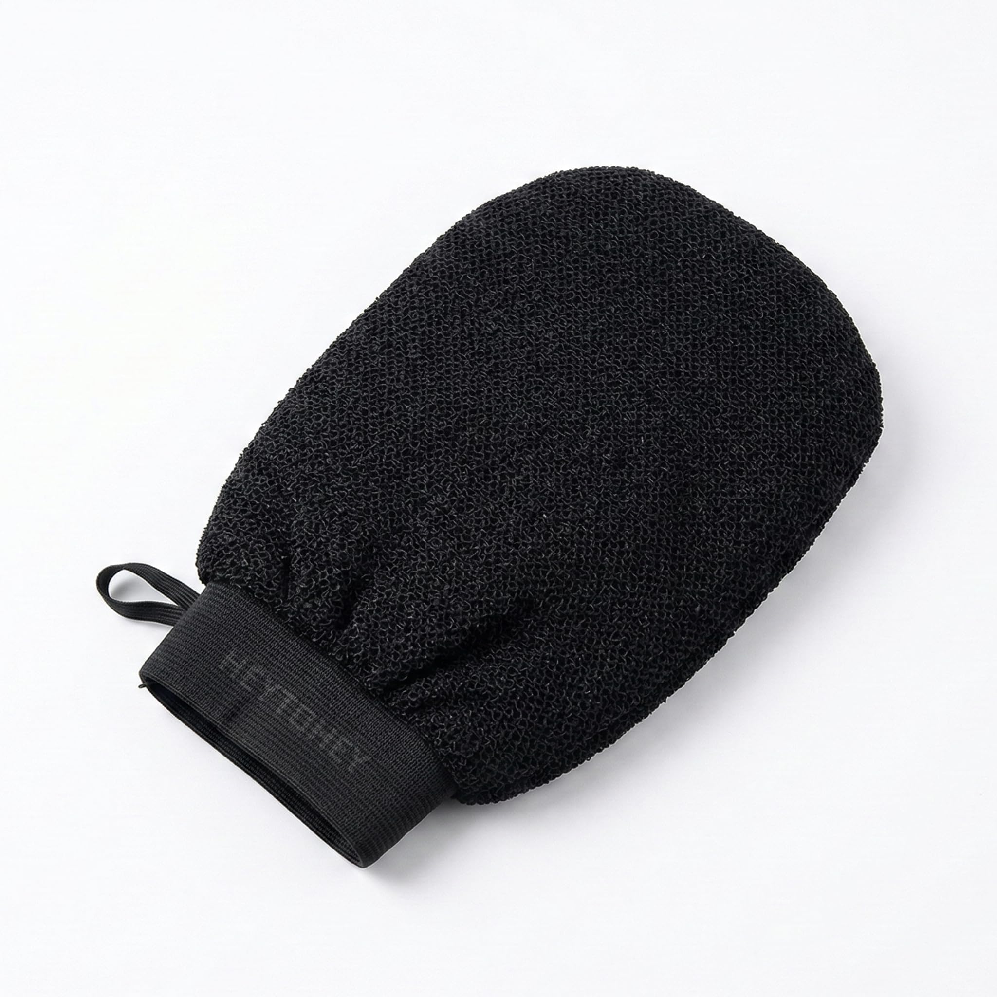 Exfoliating Bath Glove, Black, Textured Scrubbing Mitt for Body, with Hanging Loop-image-39